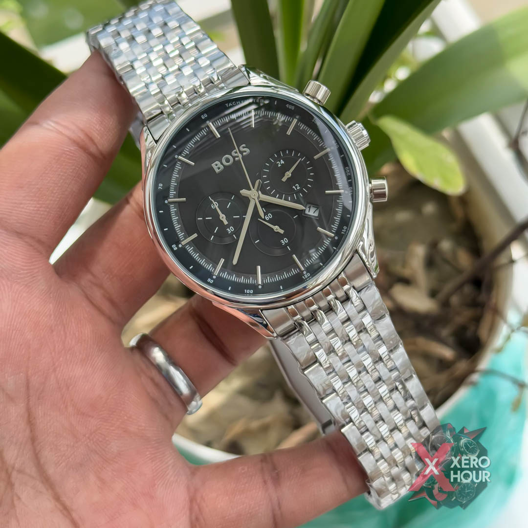Hugo Boss Chronograph |Single Tone Black Dial_img_4