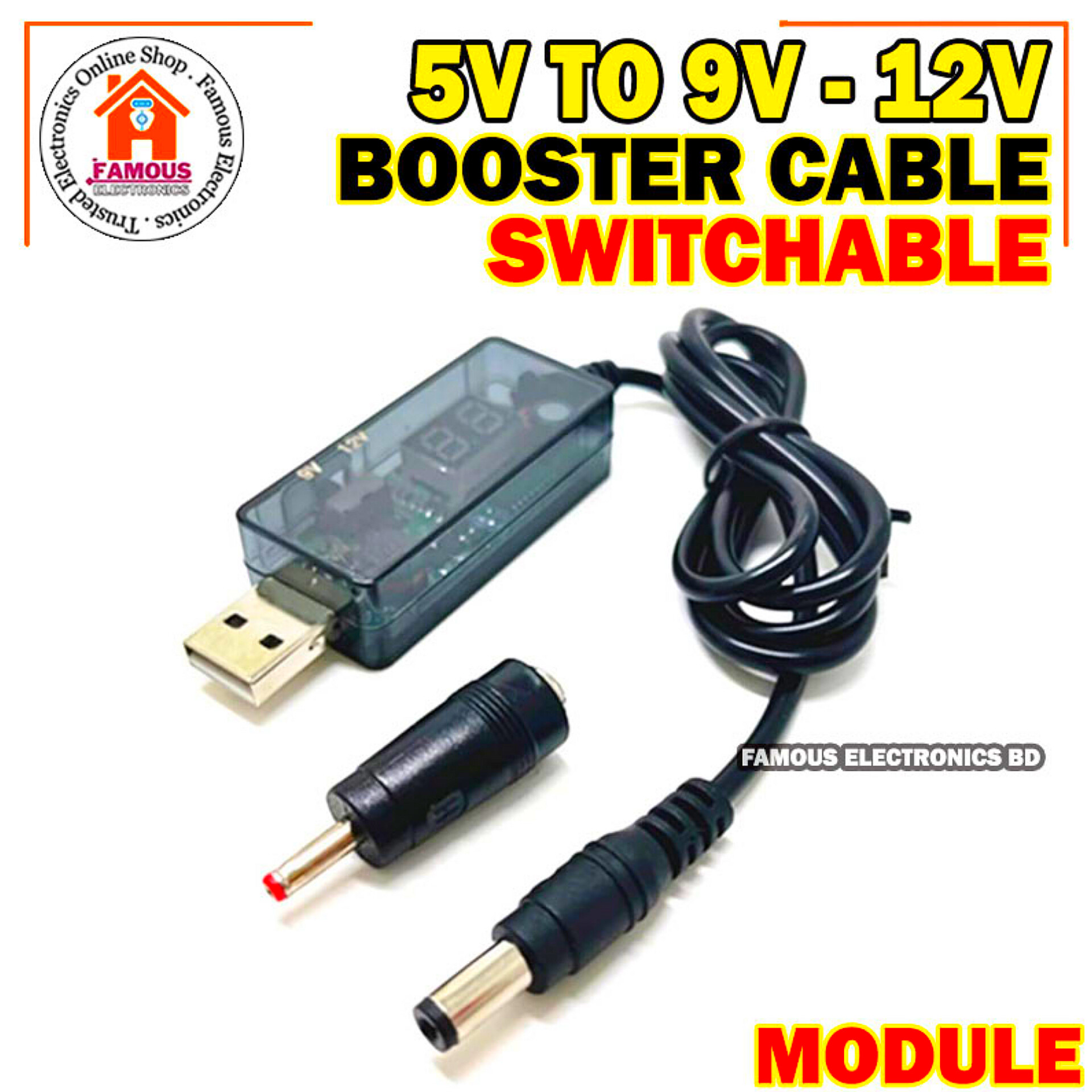 Power Bank USB to Wifi Router/ONU Booster Cable 5V to 9V/12V Switchable Dual Port Mini UPS Dongle_img_1