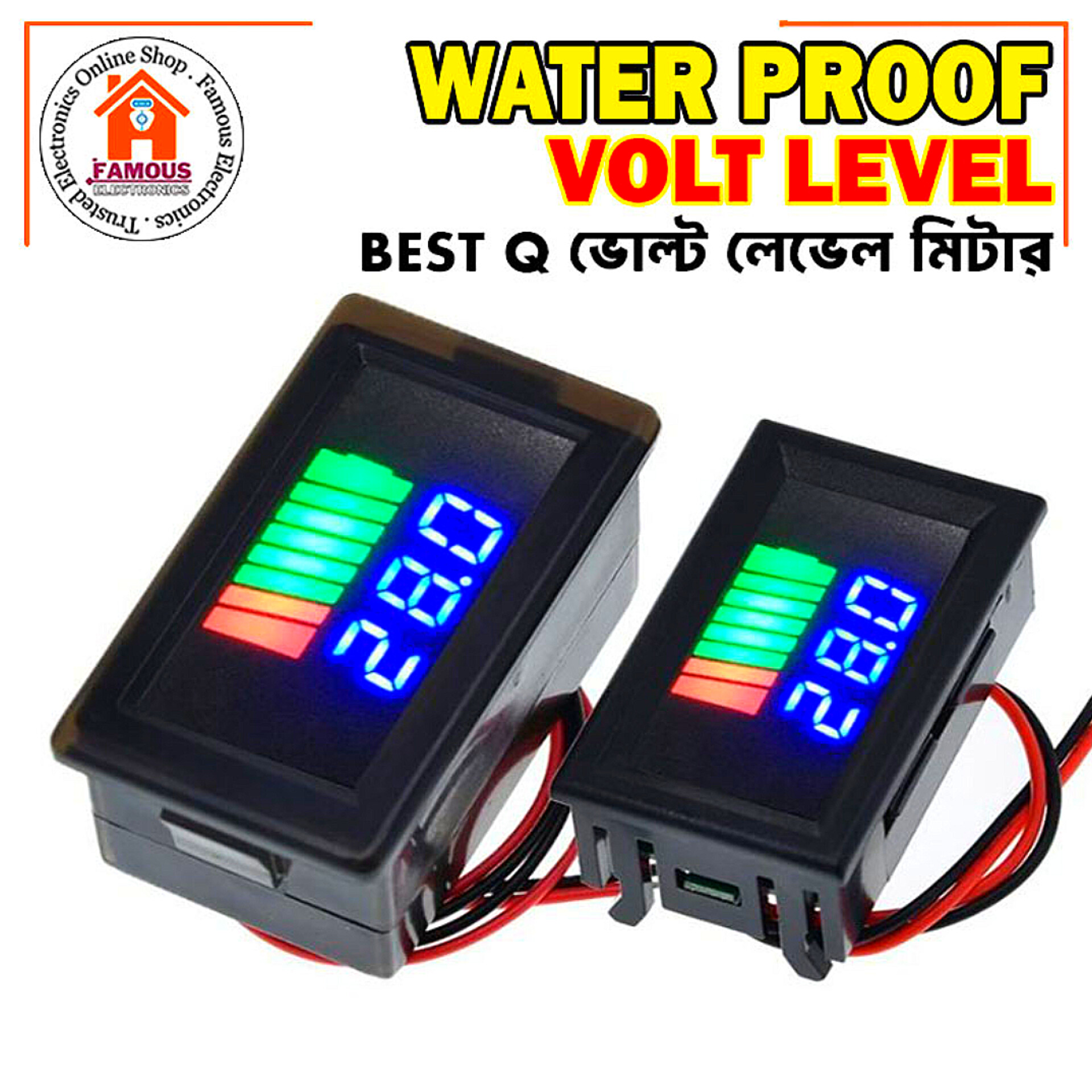 DC 12V-72V Waterproof Battery Volt Level Indicator_img_2