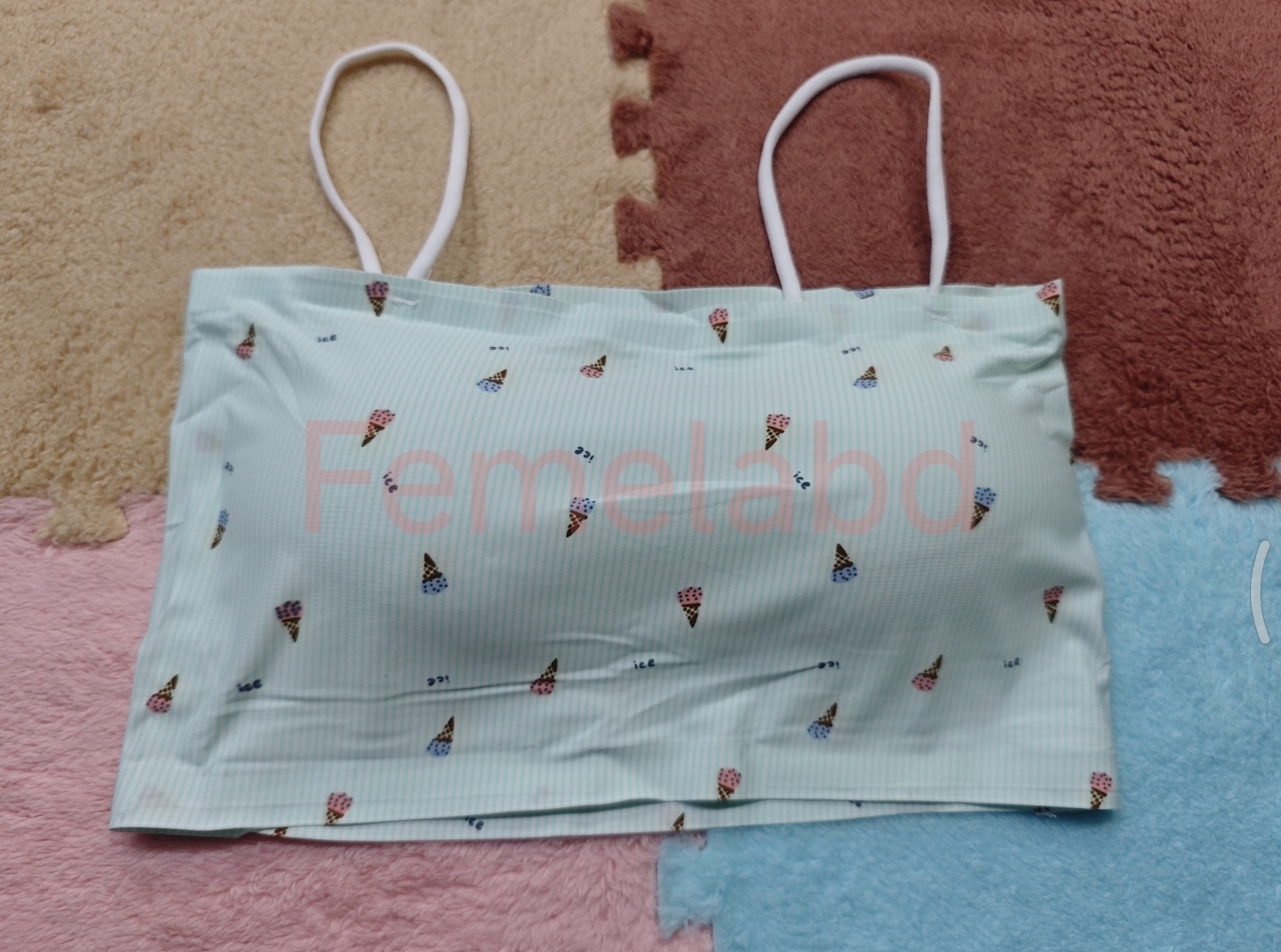 Ice Silk printed Crop Tops For Women Soft No Wire One-Piece Brassiere Seamless Beauty Bra Summer Wrap Chest Female Lingberries Bandeau Top