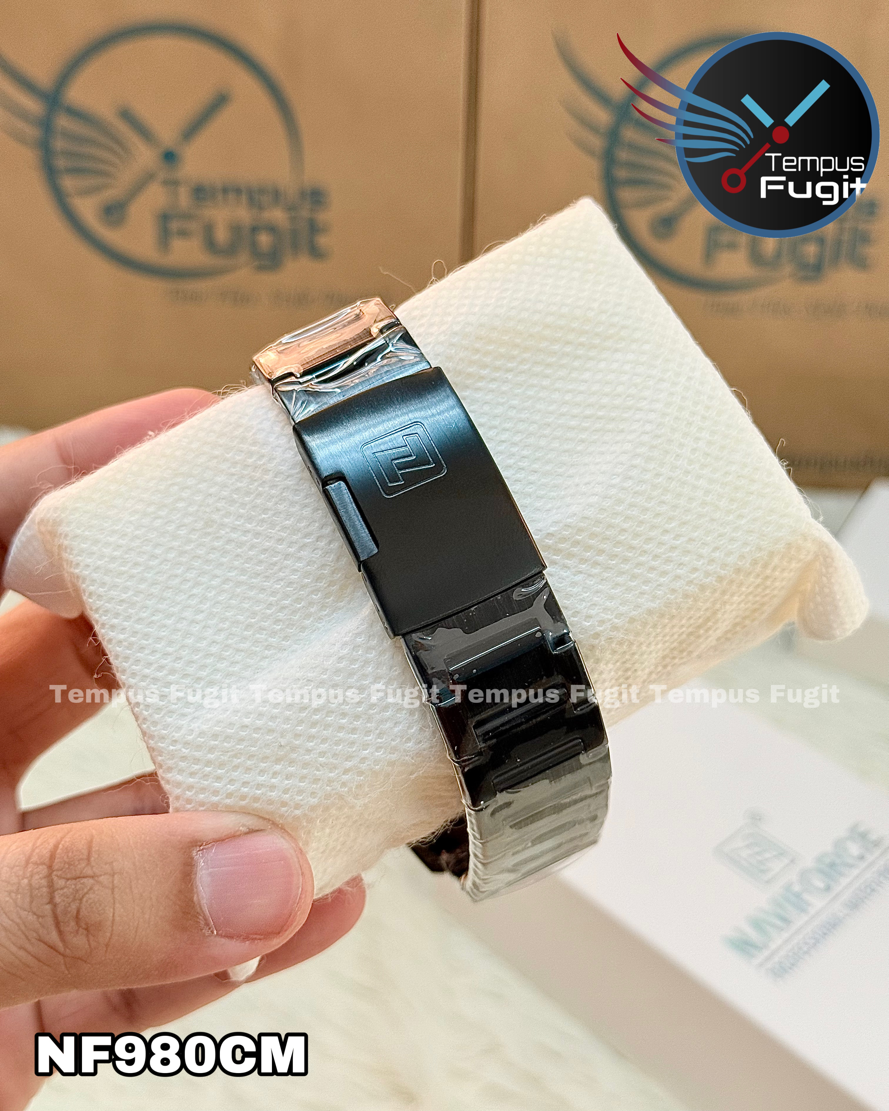 Naviforce 8044 Gents Chain Watch - Black Dial with Red Marking- Black Bezel- Black Chain- TF Code NF980CM_img_15