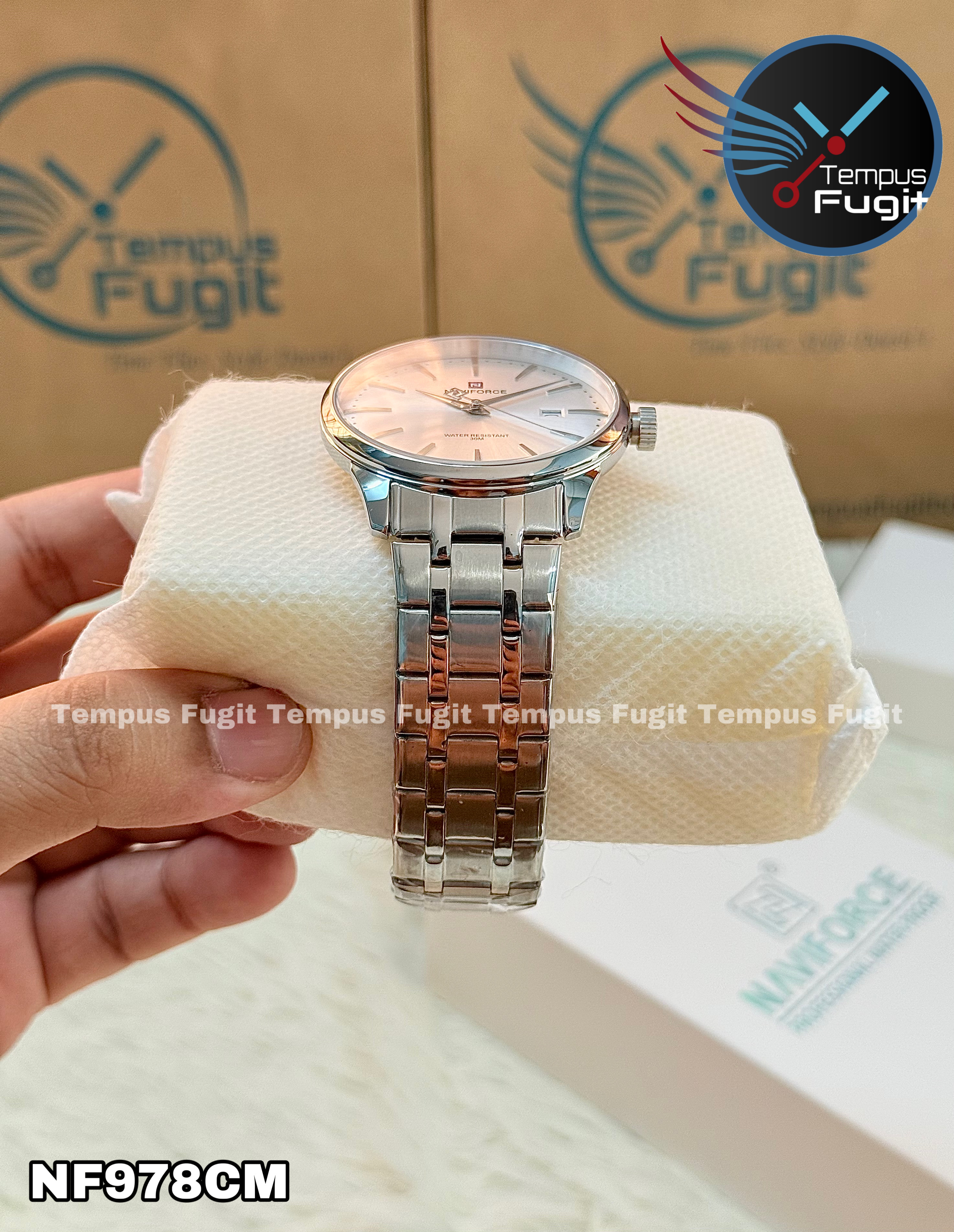 Naviforce 9230 Gents Chain Watch- Silver Dial- Silver Bezel- Silver Chain- TF Code NF978CM_img_9