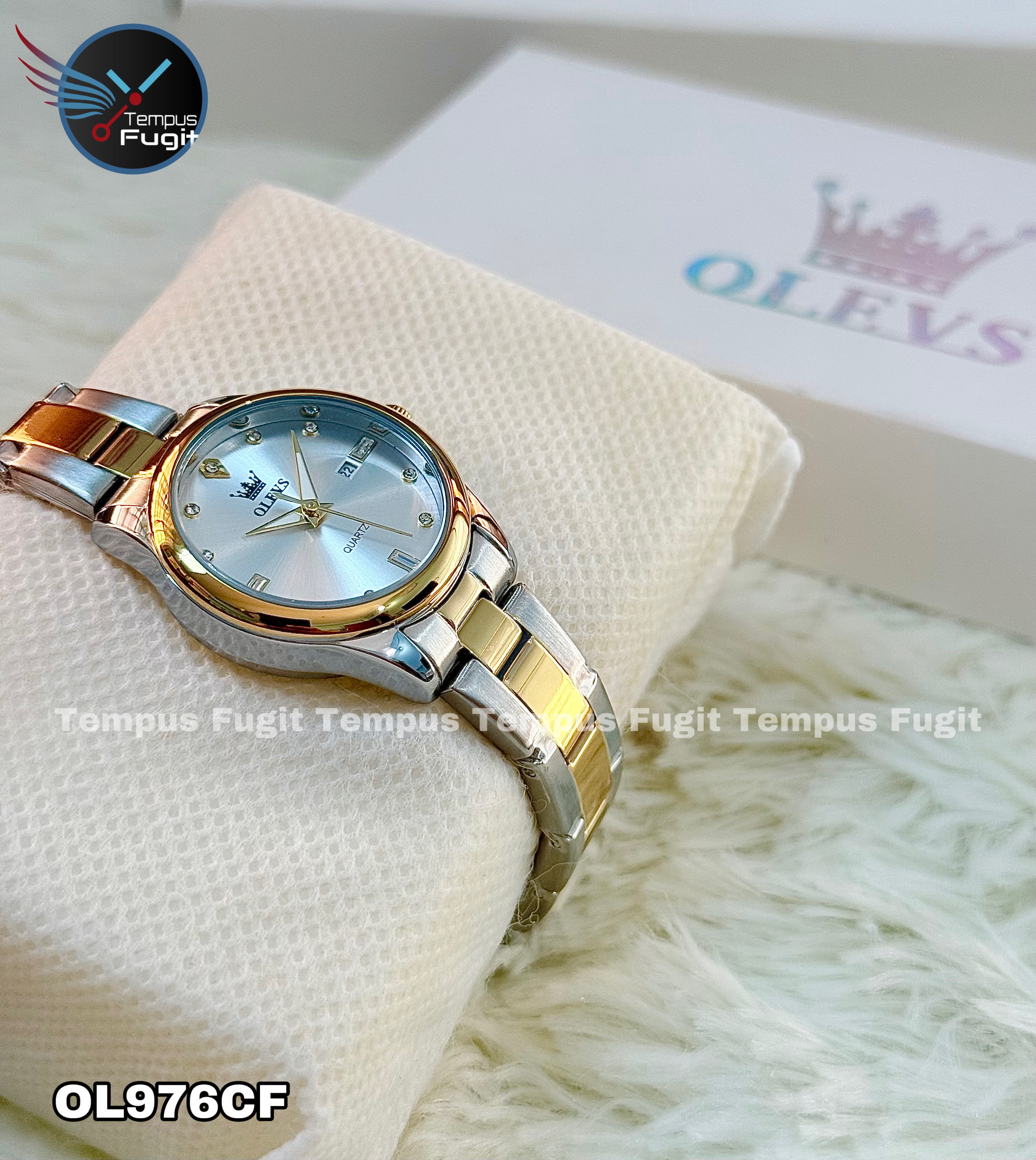 OLEVS 3621 Ladies Chain Watch- Silver Dial- Golden Bezel- Silver+Golden Bezel- TF Code OL976CF_img_11