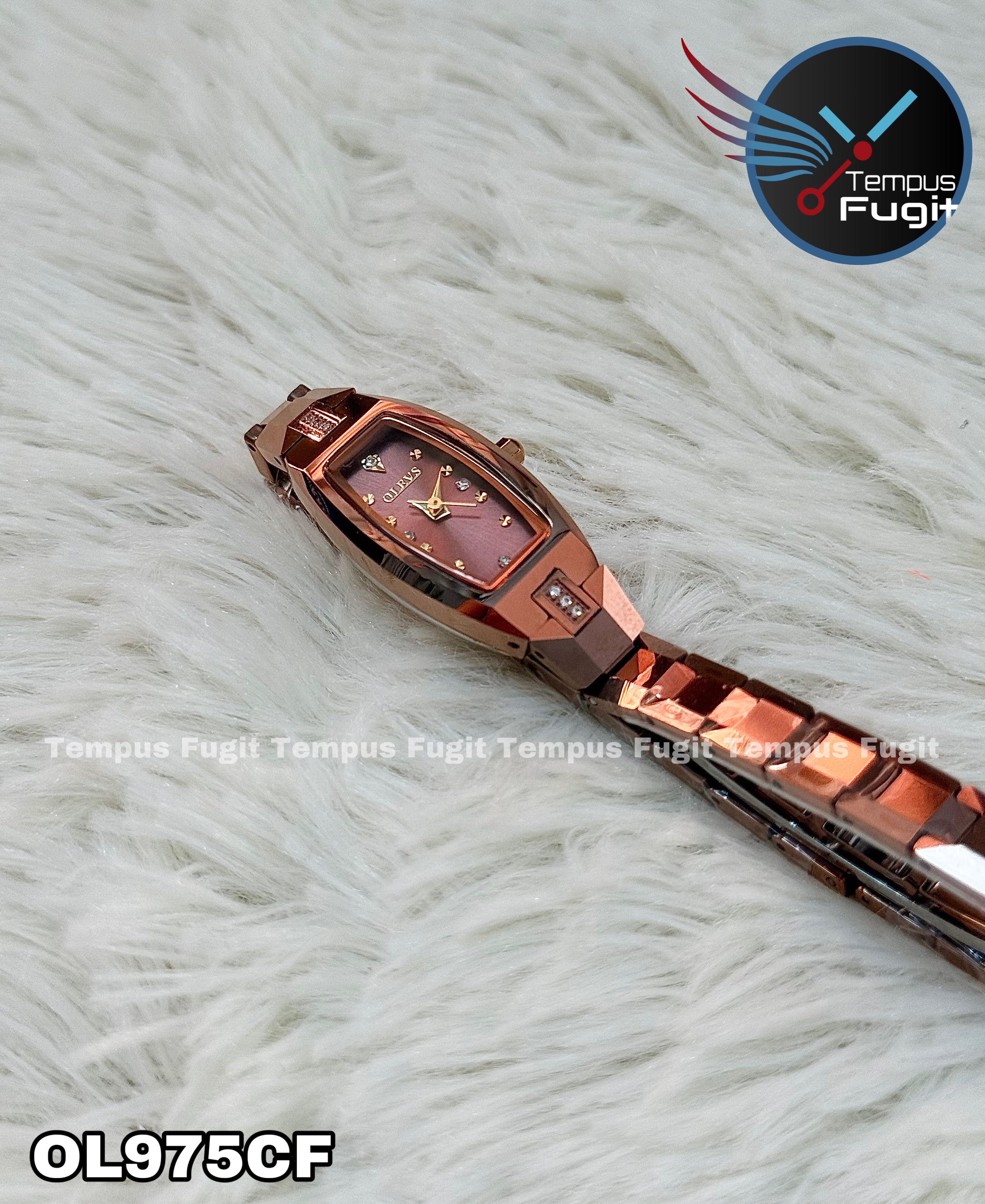 OLEVS 5501 Ladies Chain Watch-Coffee Dial- Coffee Bezel- Coffee Chain- TF Code OL975CF_img_18