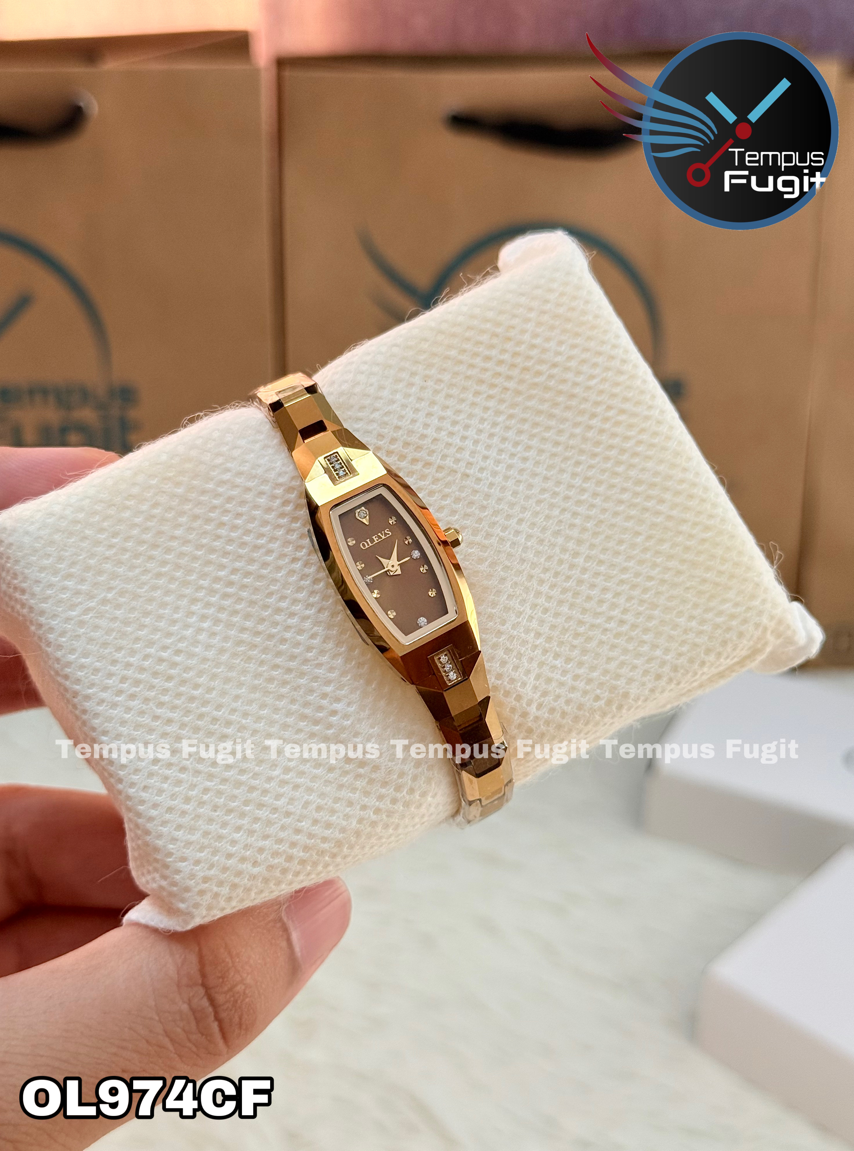 OLEVS 5501 Ladies Chain Watch- Golden Dial- Golden Bezel- Golden Chain- TF Code OL974CF_img_11