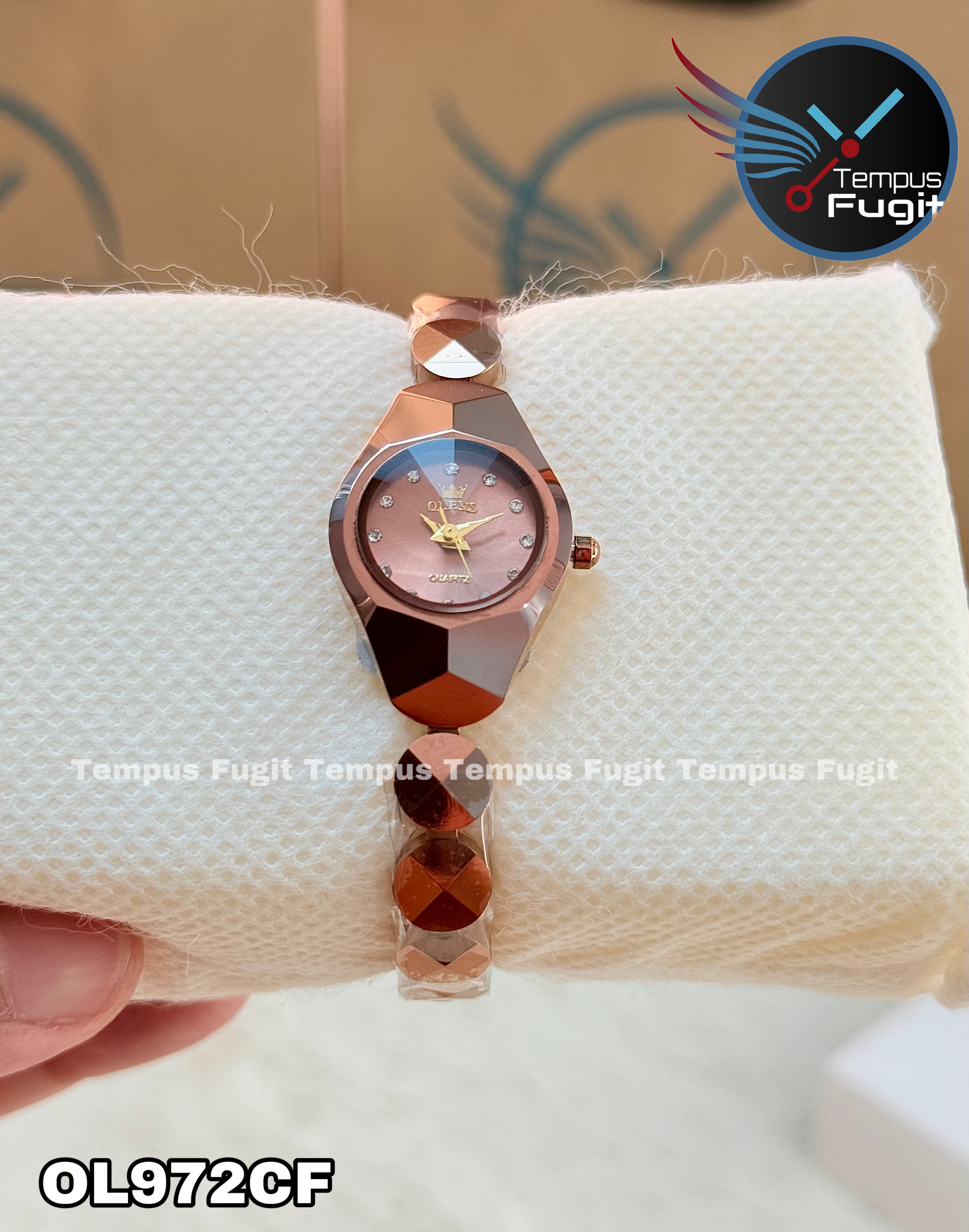 OLEVS 7007 Ladies Chain Watch- Coffee Dial- Coffee Bezel- Coffee Chain- TF Code OL972CF_img_14