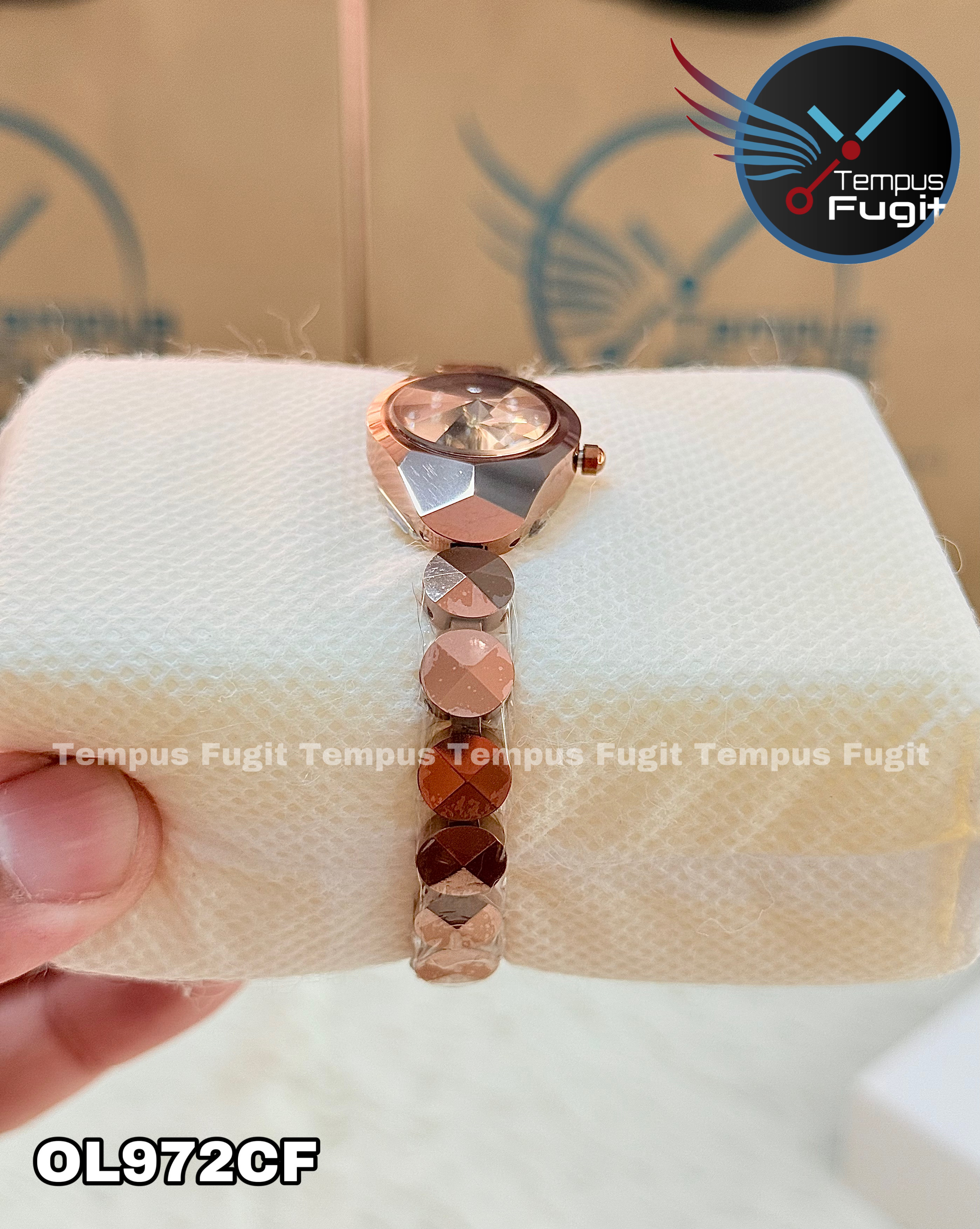 OLEVS 7007 Ladies Chain Watch- Coffee Dial- Coffee Bezel- Coffee Chain- TF Code OL972CF_img_15