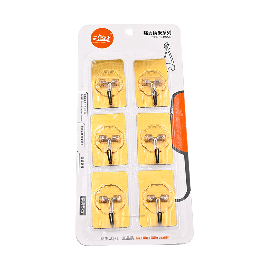 Transparent Self-Adhesive Wall Hooks_6pcs WH-2227_img_1