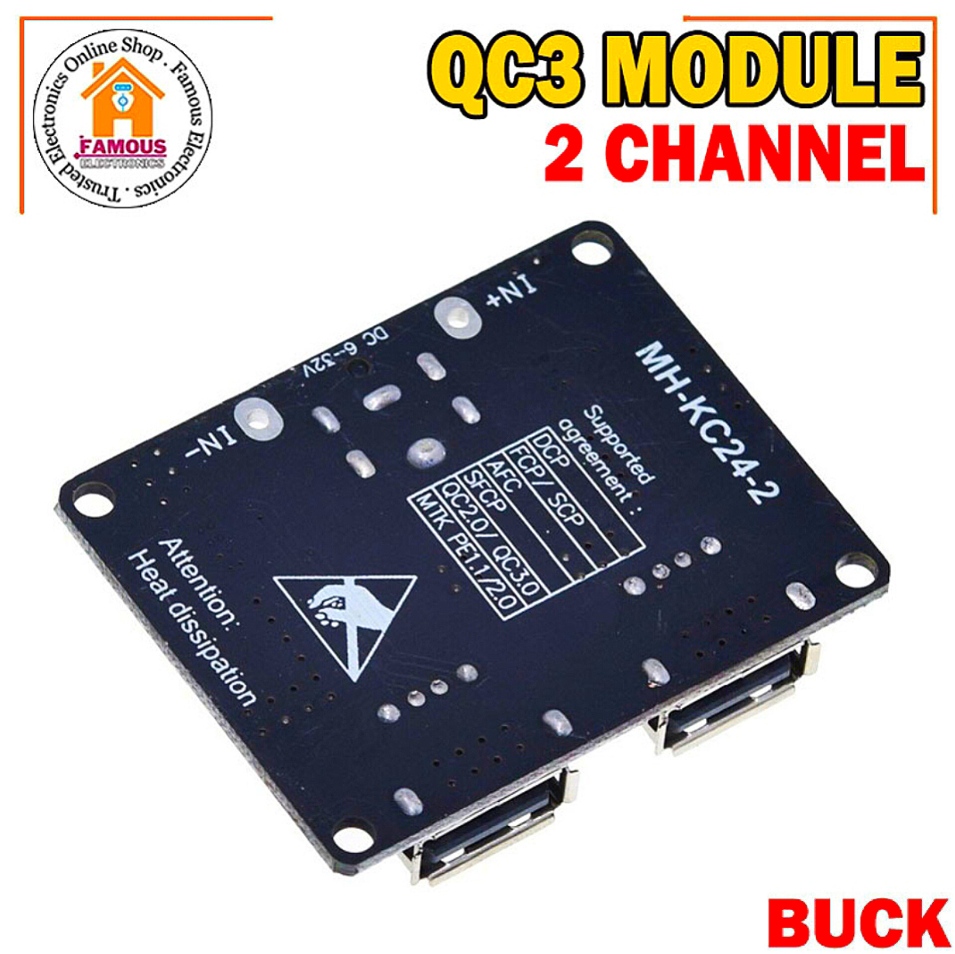 USB 2Channel QC3.0 QC2.0 DC-DC Buck Converter Charging Step Down Module 6-32V 9V 12V 24V to Fast Quick Charger Circuit Board 5V,_img_4
