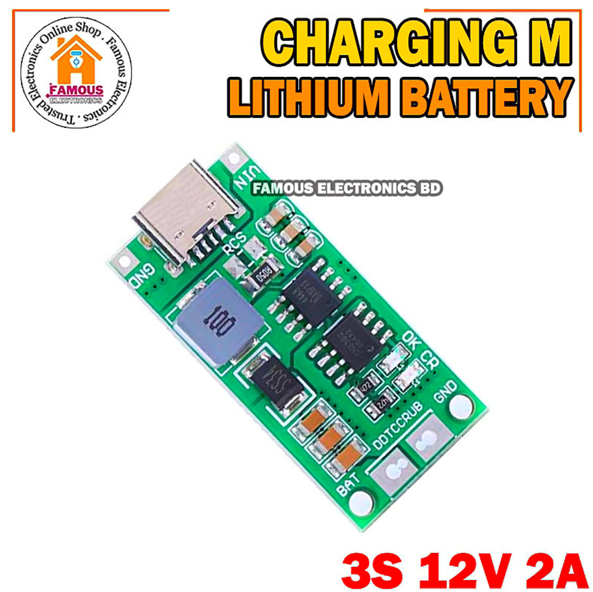 Multi-Cell 3S 2A Type-C To 12.6V Step-Up Boost Lipo- Polymer Li-Ion Charger 11.1V 18650 Lithium Battery_img_1