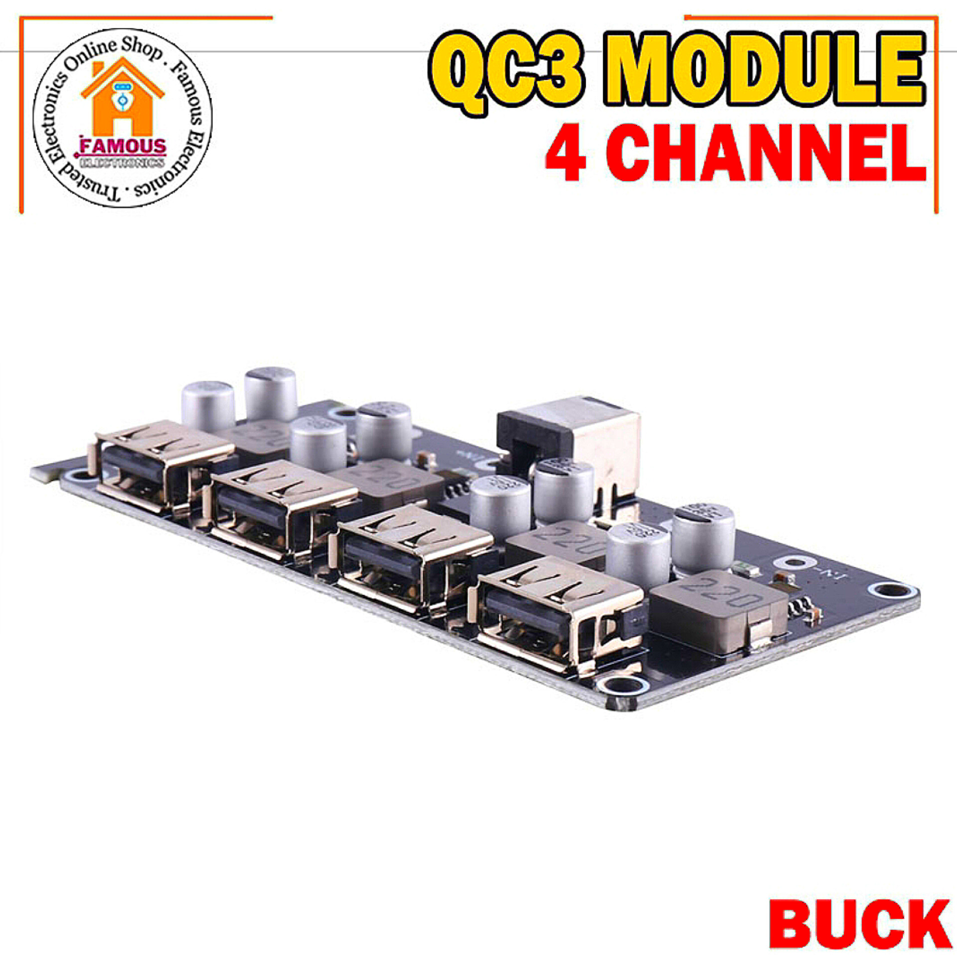 USB 4Channel QC3.0 QC2.0 DC-DC Buck Converter Charging Step Down Module 6-32V 9V 12V 24V to Fast Quick Charger Circuit Board 5V_img_2