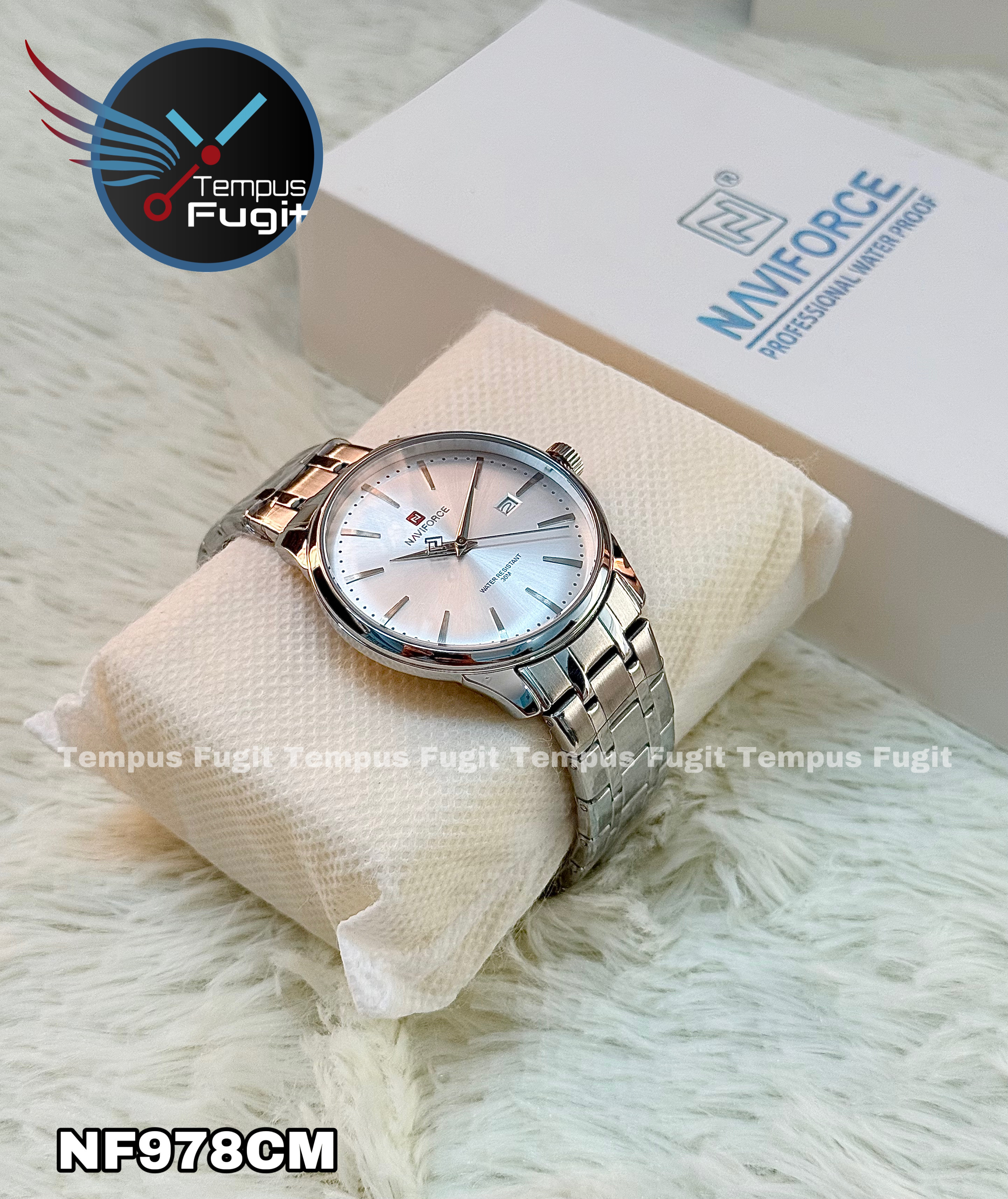 Naviforce 9230 Gents Chain Watch- Silver Dial- Silver Bezel- Silver Chain- TF Code NF978CM_img_11