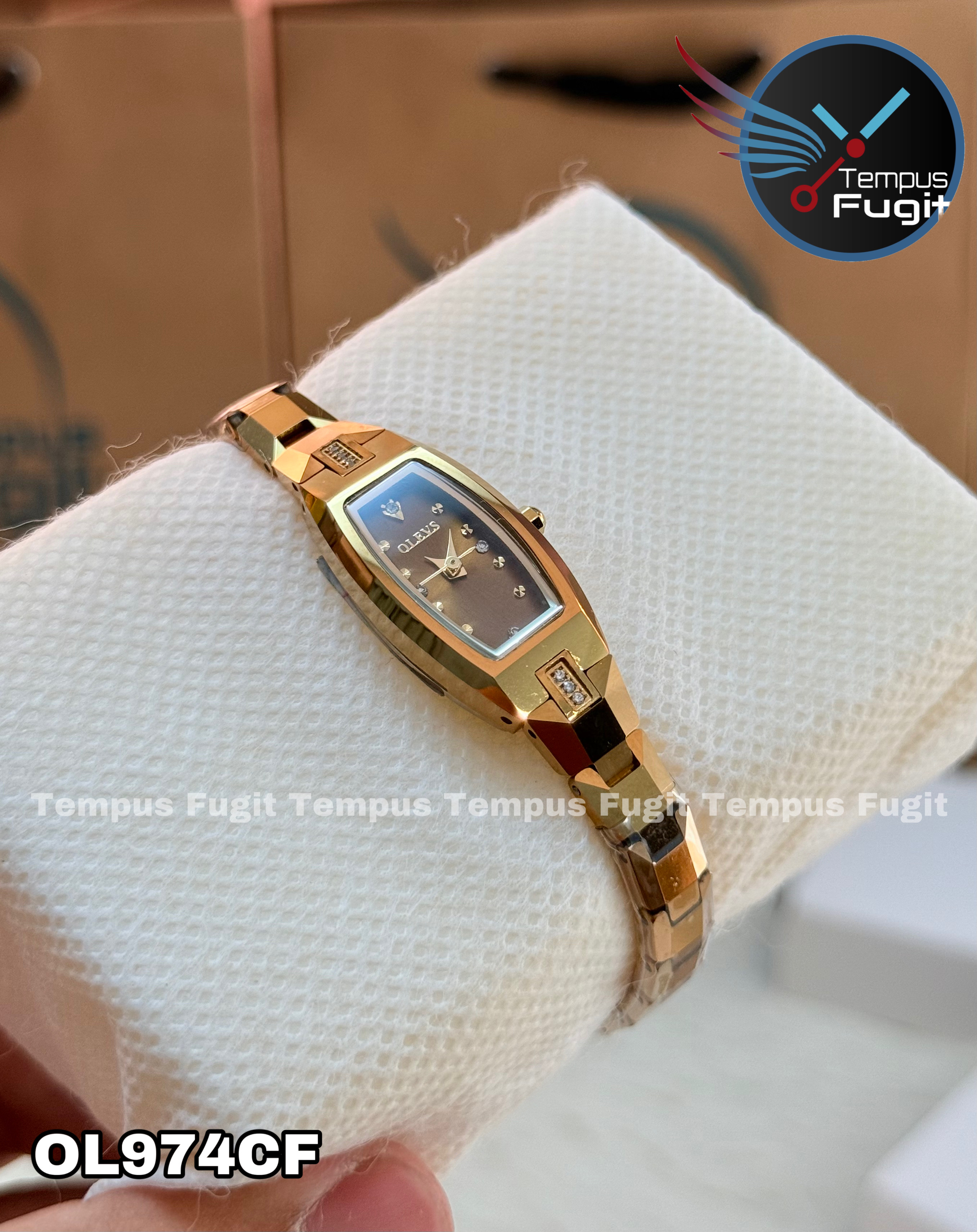 OLEVS 5501 Ladies Chain Watch- Golden Dial- Golden Bezel- Golden Chain- TF Code OL974CF_img_12