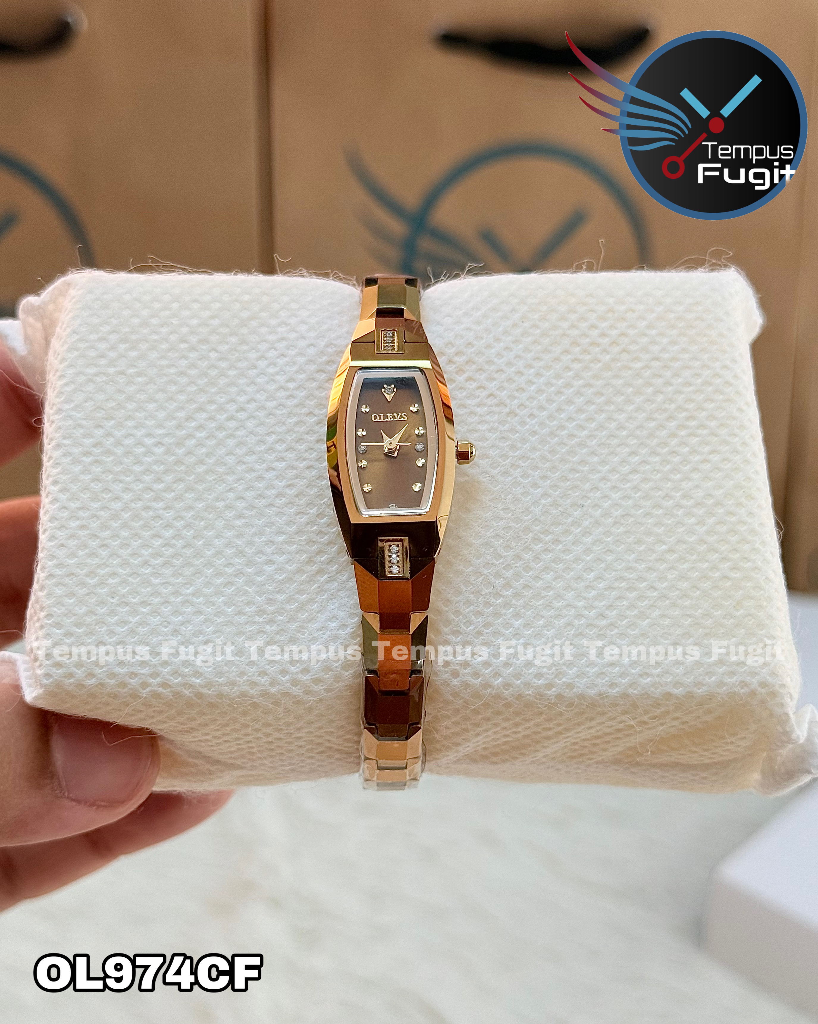 OLEVS 5501 Ladies Chain Watch- Golden Dial- Golden Bezel- Golden Chain- TF Code OL974CF_img_13