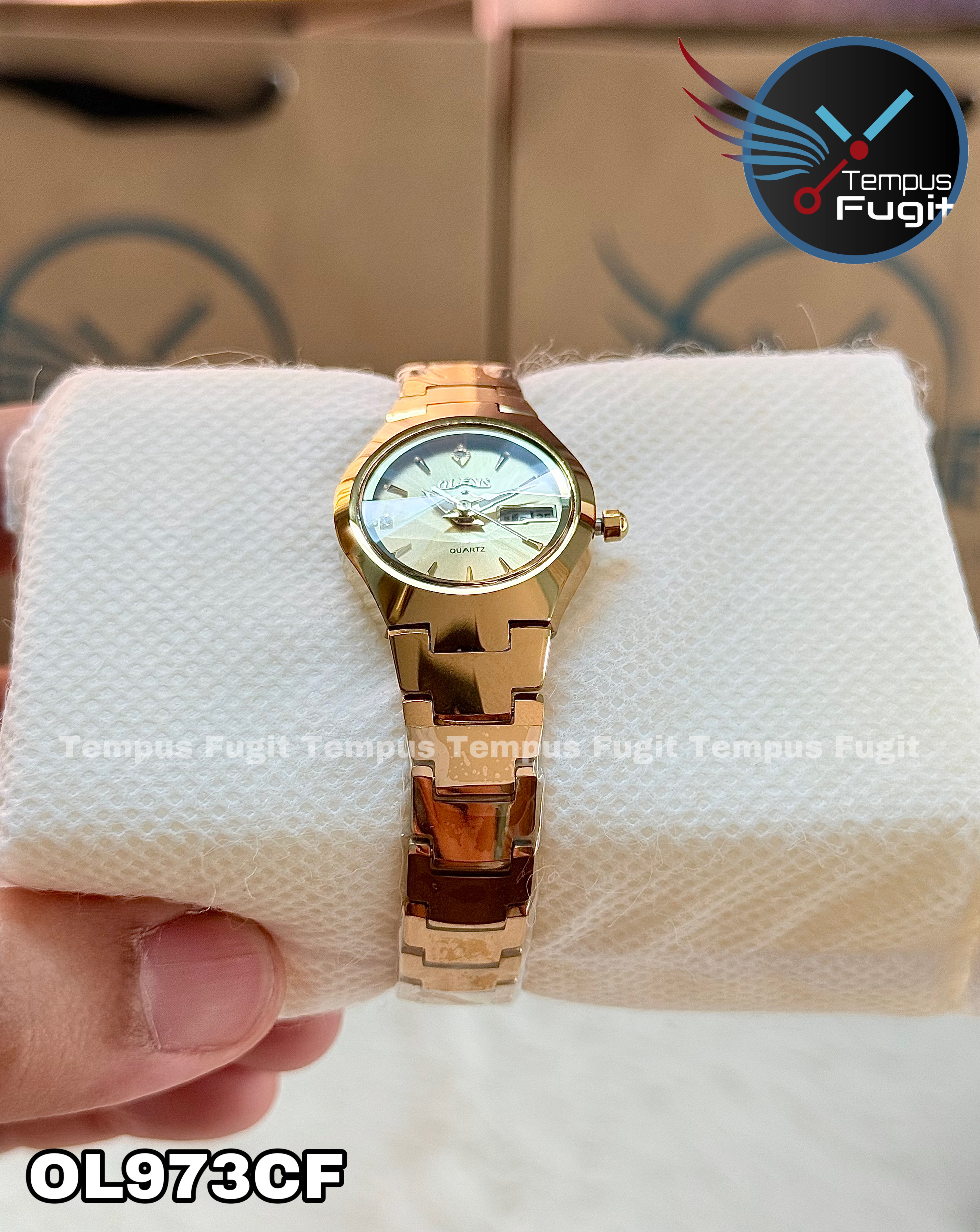 OLEVS 8697 Ladies Chain Watch- Golden Dial- Golden Bezel- Golden Chain- TF Code OL973CF_img_9