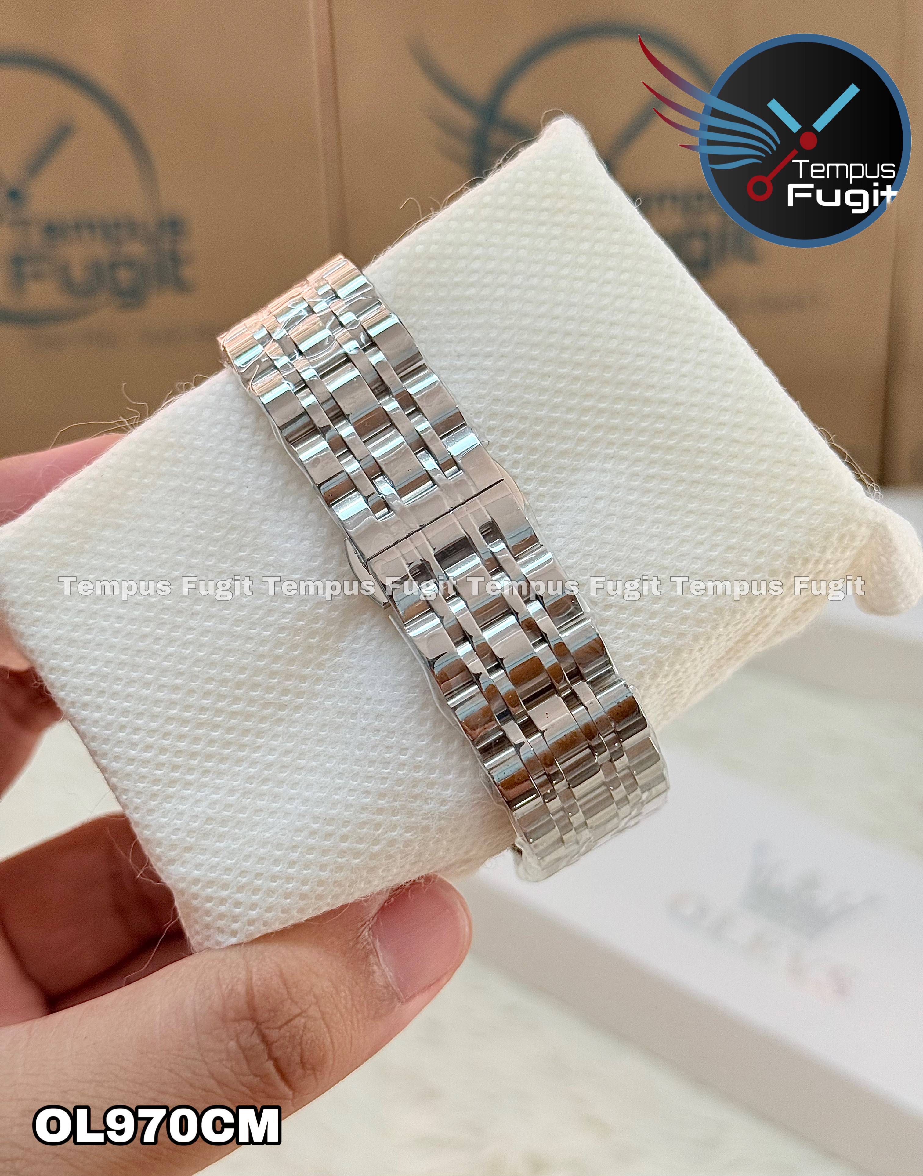 OLEVS 9998 Gents Chain Watch- Grey Dial- Silver Bezel- Silver Chain- TF Code OL970CM_img_9