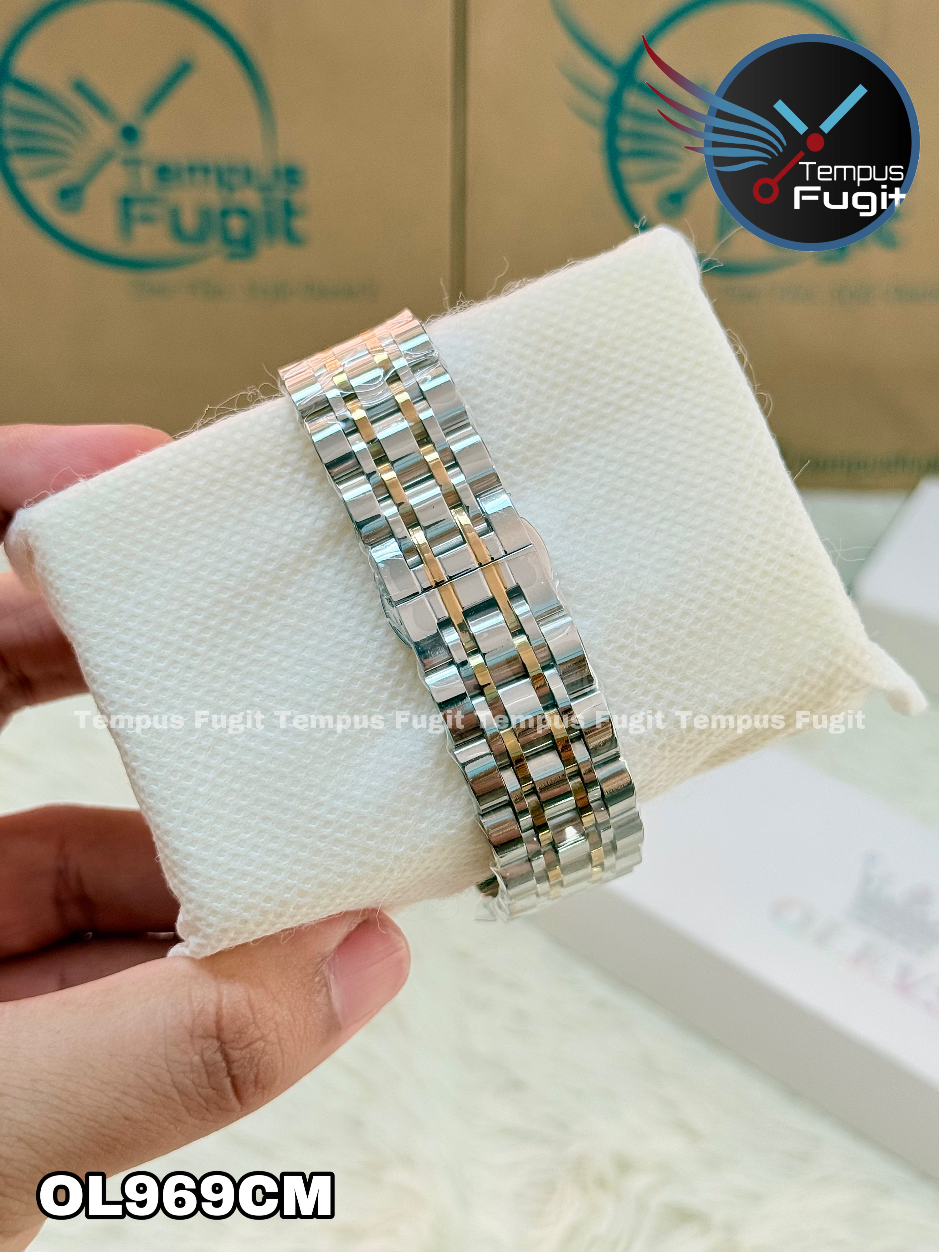 OLEVS 9998 Gents Chain Watch- Blue Dial- Silver Bezel- Silver+Golden Chain- TF Code OL969CM_img_19