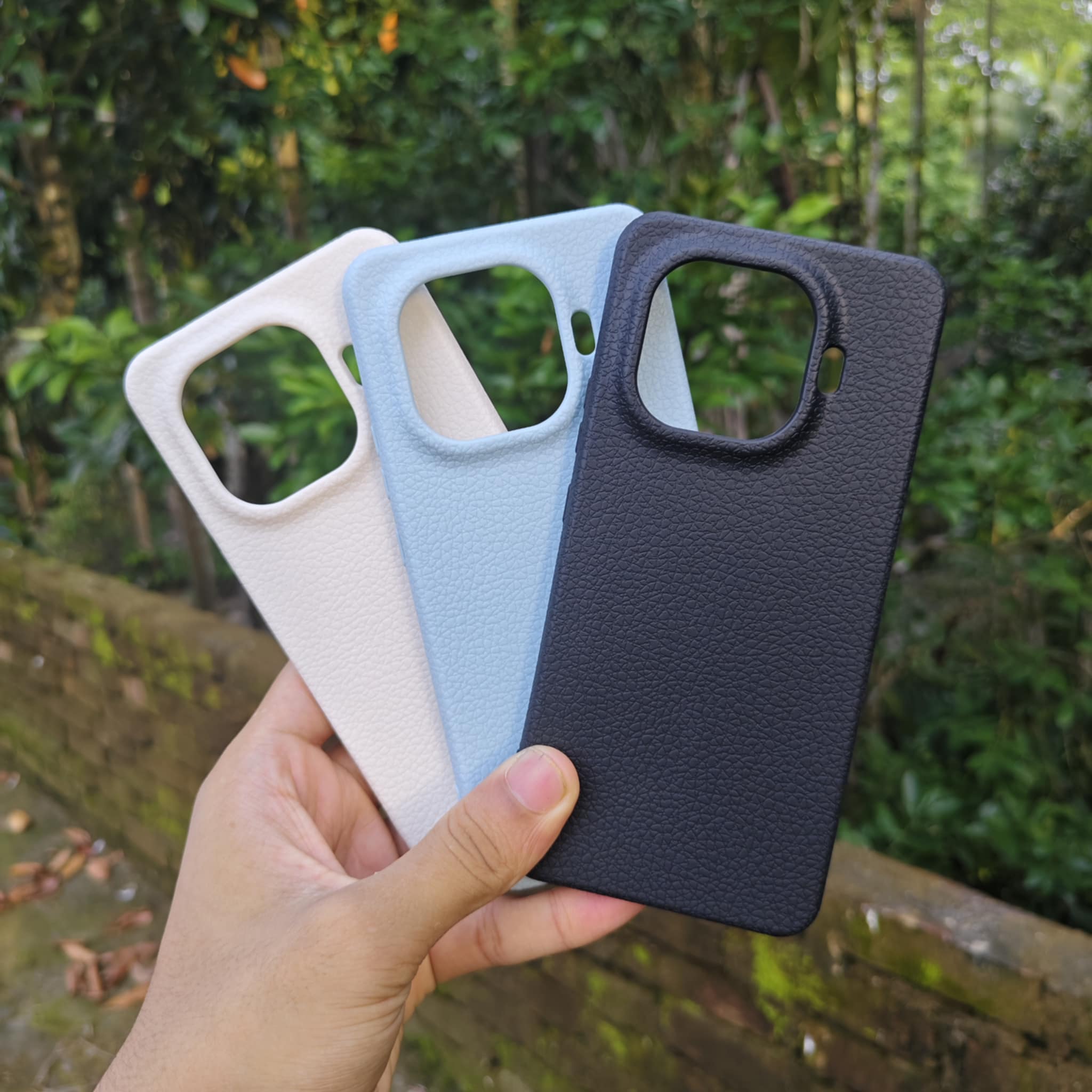 IQOO Z9 turbo leather pattern solid color frosted silicone cover_img_0