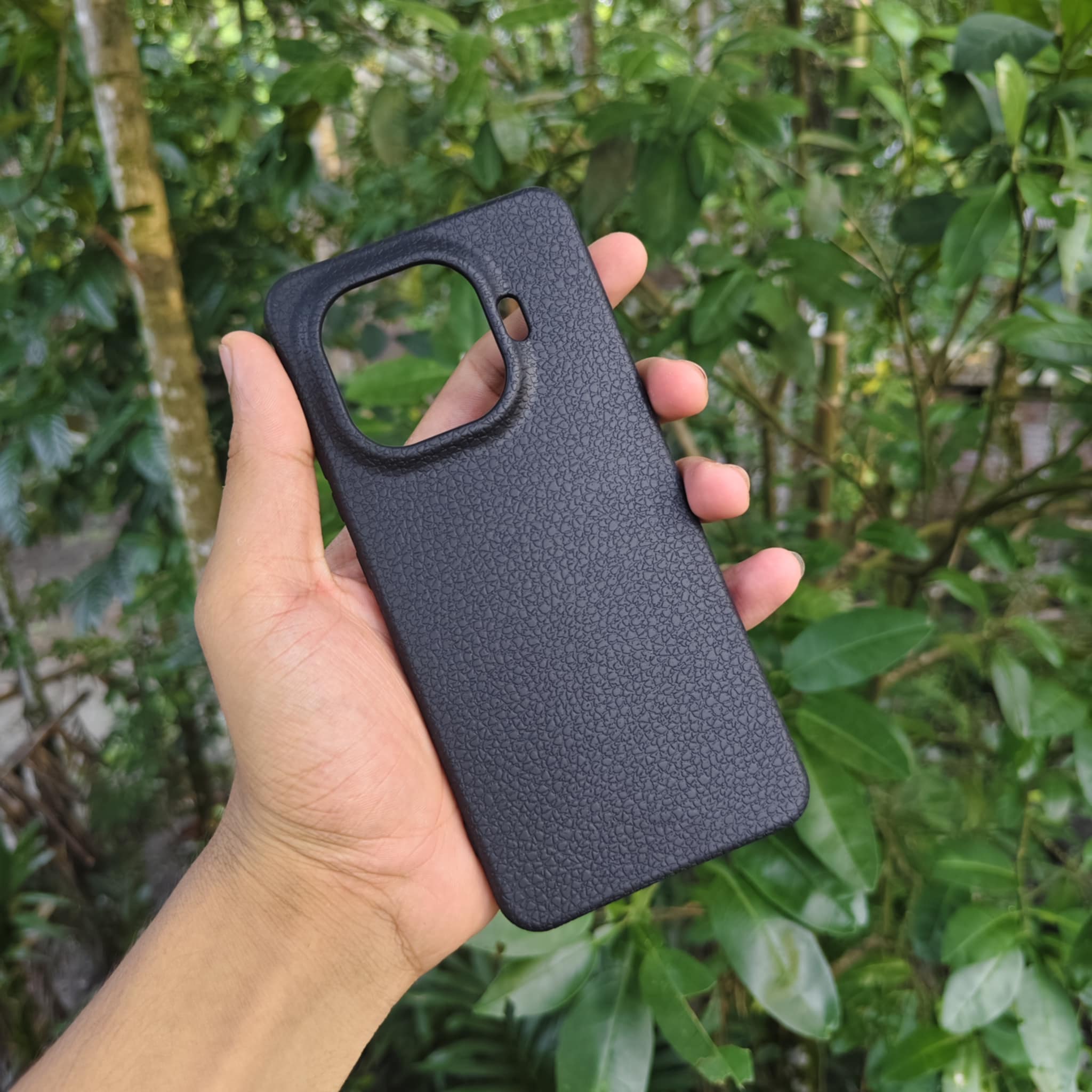 IQOO Z9 turbo leather pattern solid color frosted silicone cover_img_4