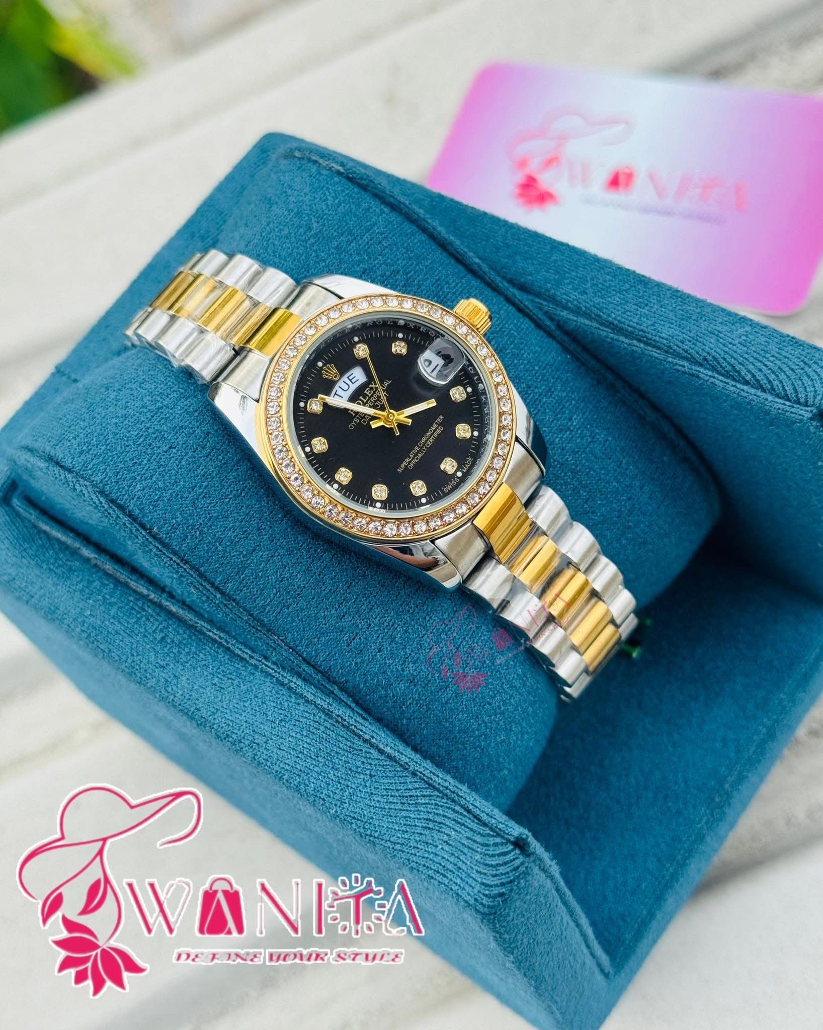 Premium Rolex Ladies Black Daytona Watch