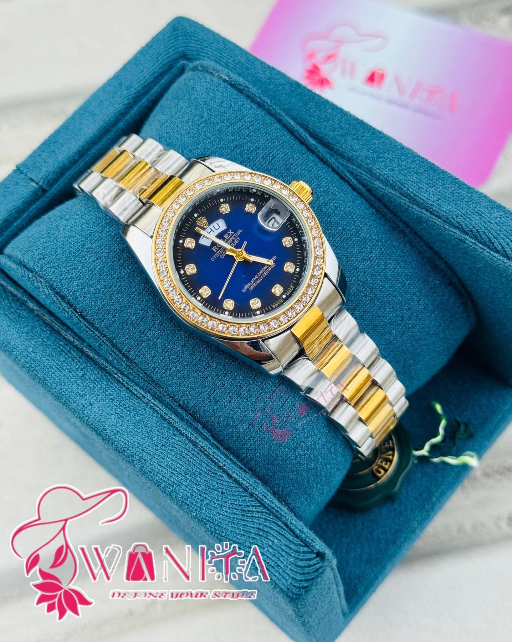 Premium Rolex Ladies Blue Daytona Watch
