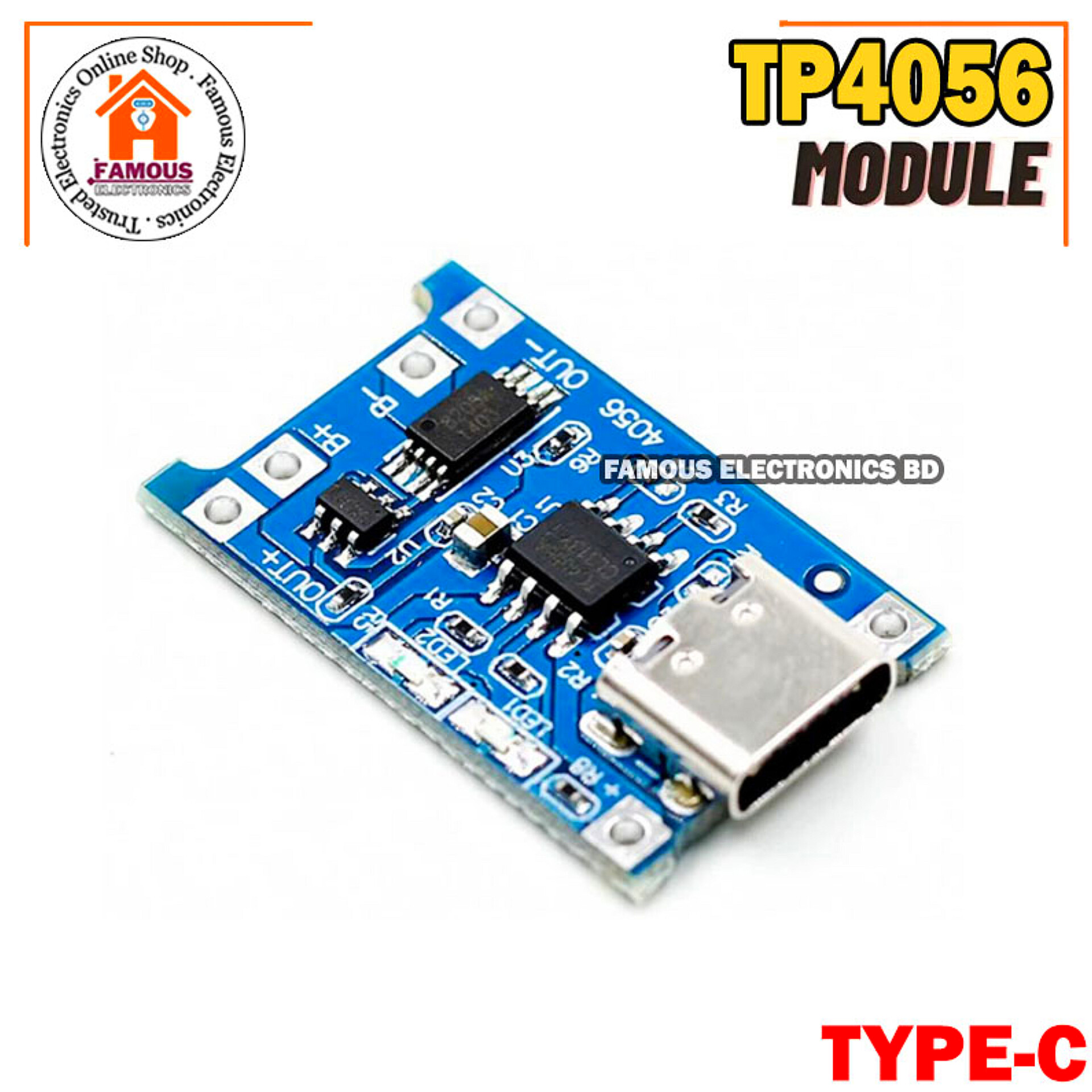 TP4056 Type-C USB 5V 1A 18650 Lithium Battery Charger Module - Equipped with Dual Protection Functions for Safe Charging_img_2