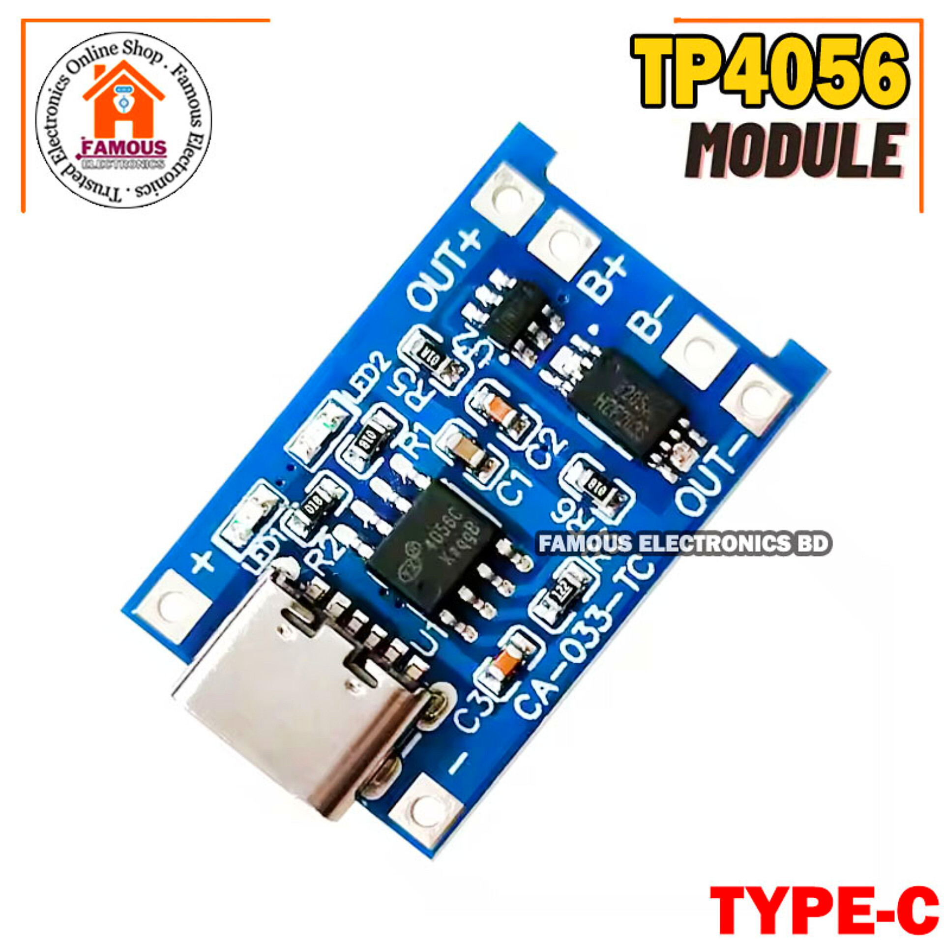 TP4056 Type-C USB 5V 1A 18650 Lithium Battery Charger Module - Equipped with Dual Protection Functions for Safe Charging_img_3