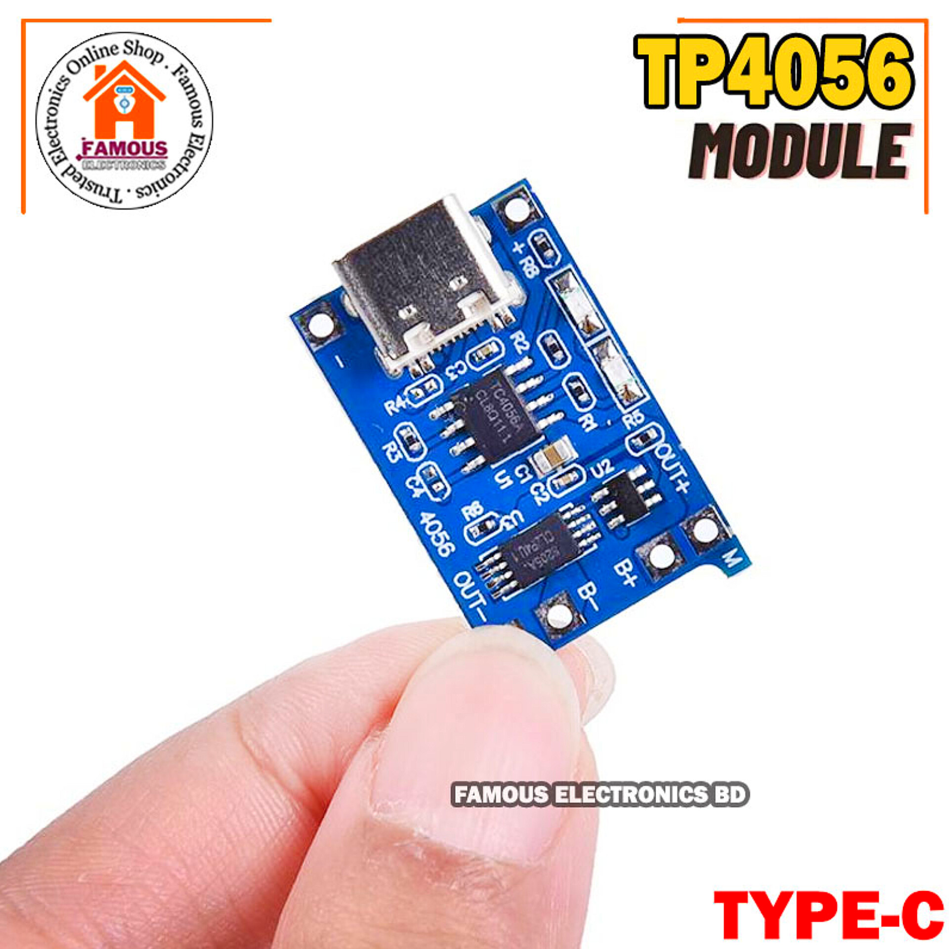 TP4056 Type-C USB 5V 1A 18650 Lithium Battery Charger Module - Equipped with Dual Protection Functions for Safe Charging_img_5