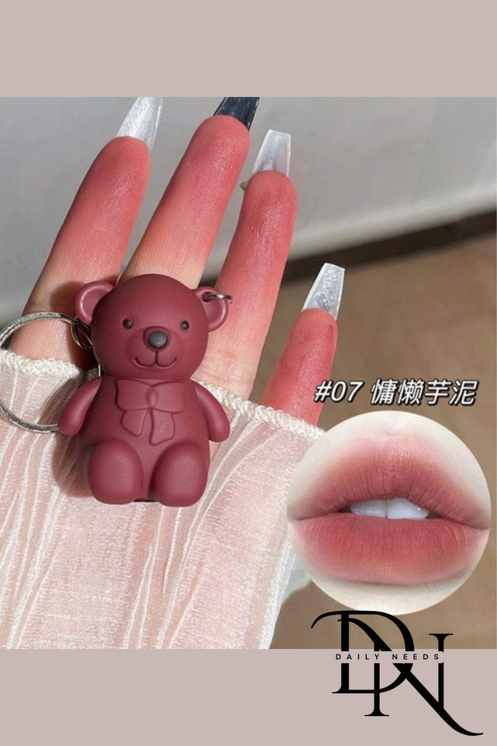 Bear Keychain Lip Mud Lipstick_img_3