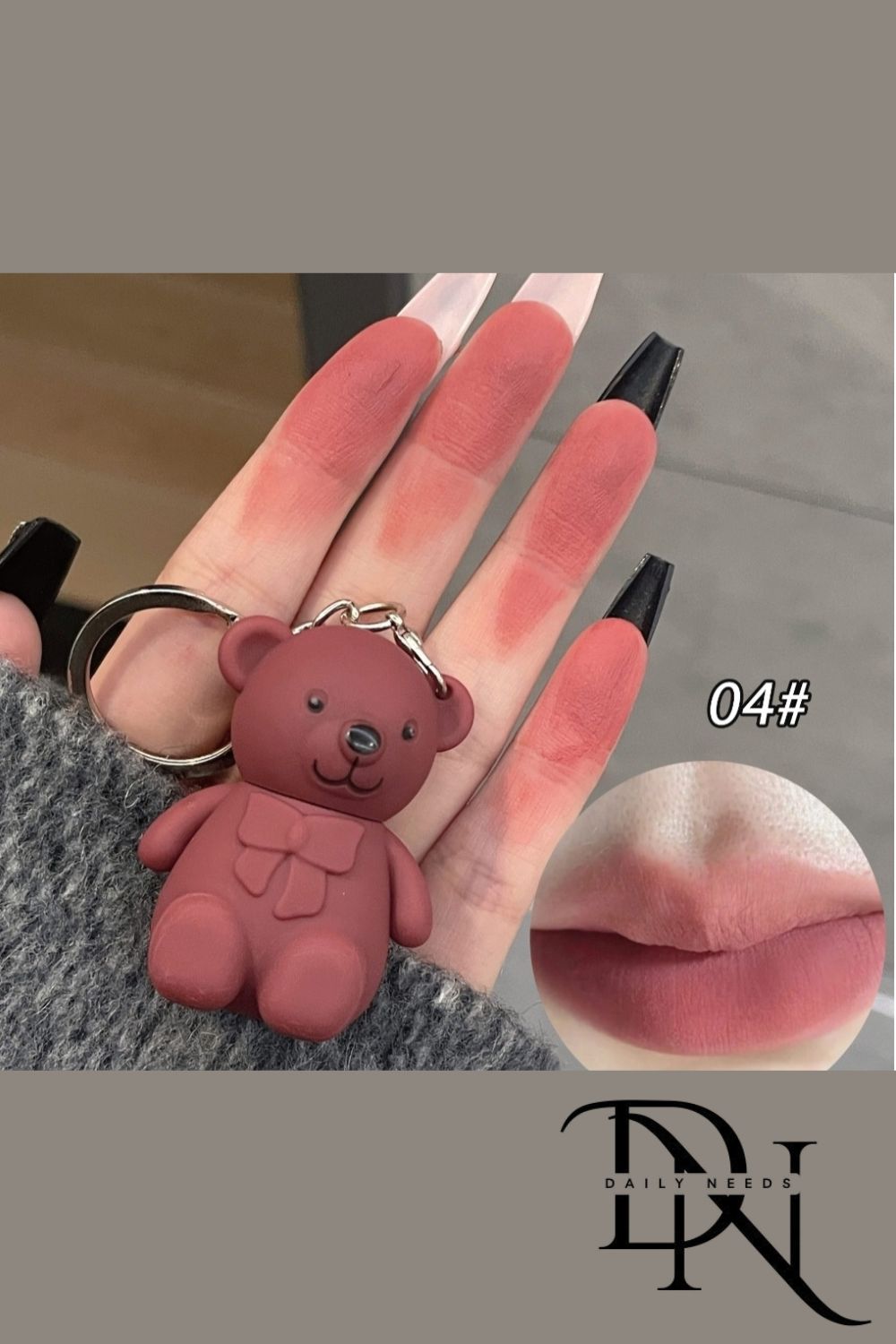 Bear Keychain Lip Mud Lipstick_img_4