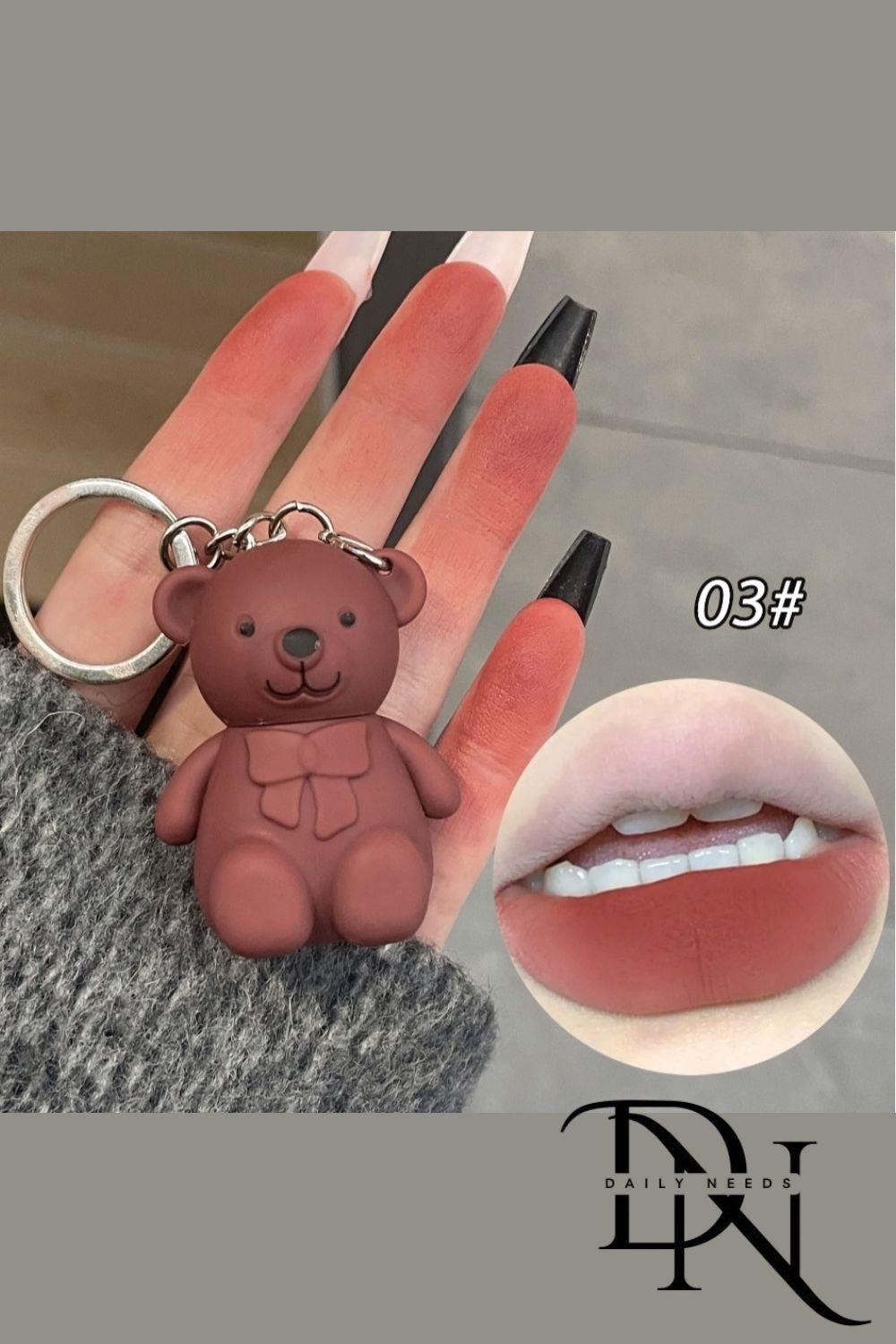 Bear Keychain Lip Mud Lipstick_img_5
