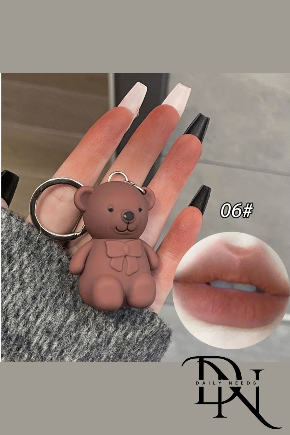 Bear Keychain Lip Mud Lipstick_img_7