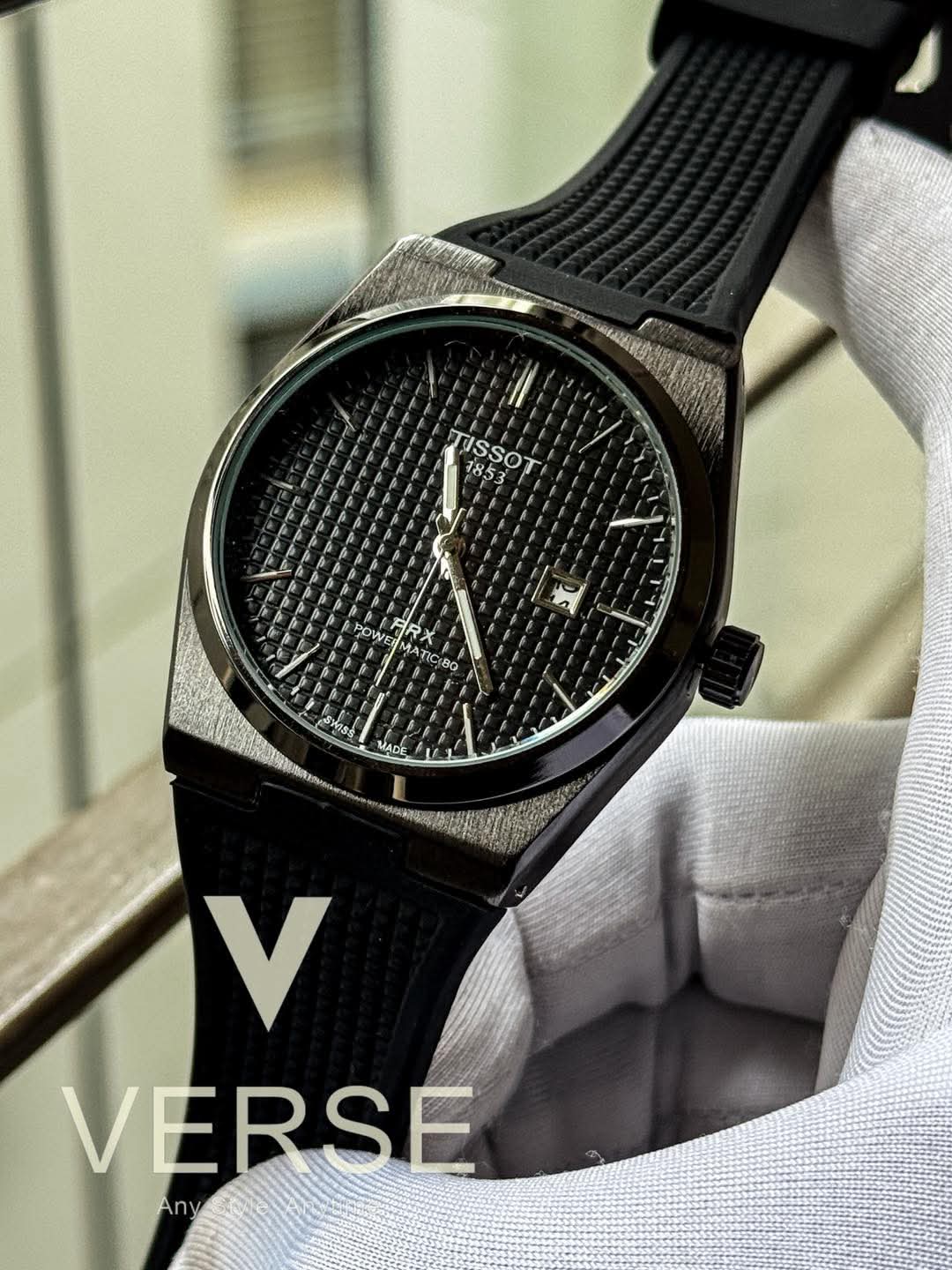 PRX none chrono fiber belt waffle dial full black