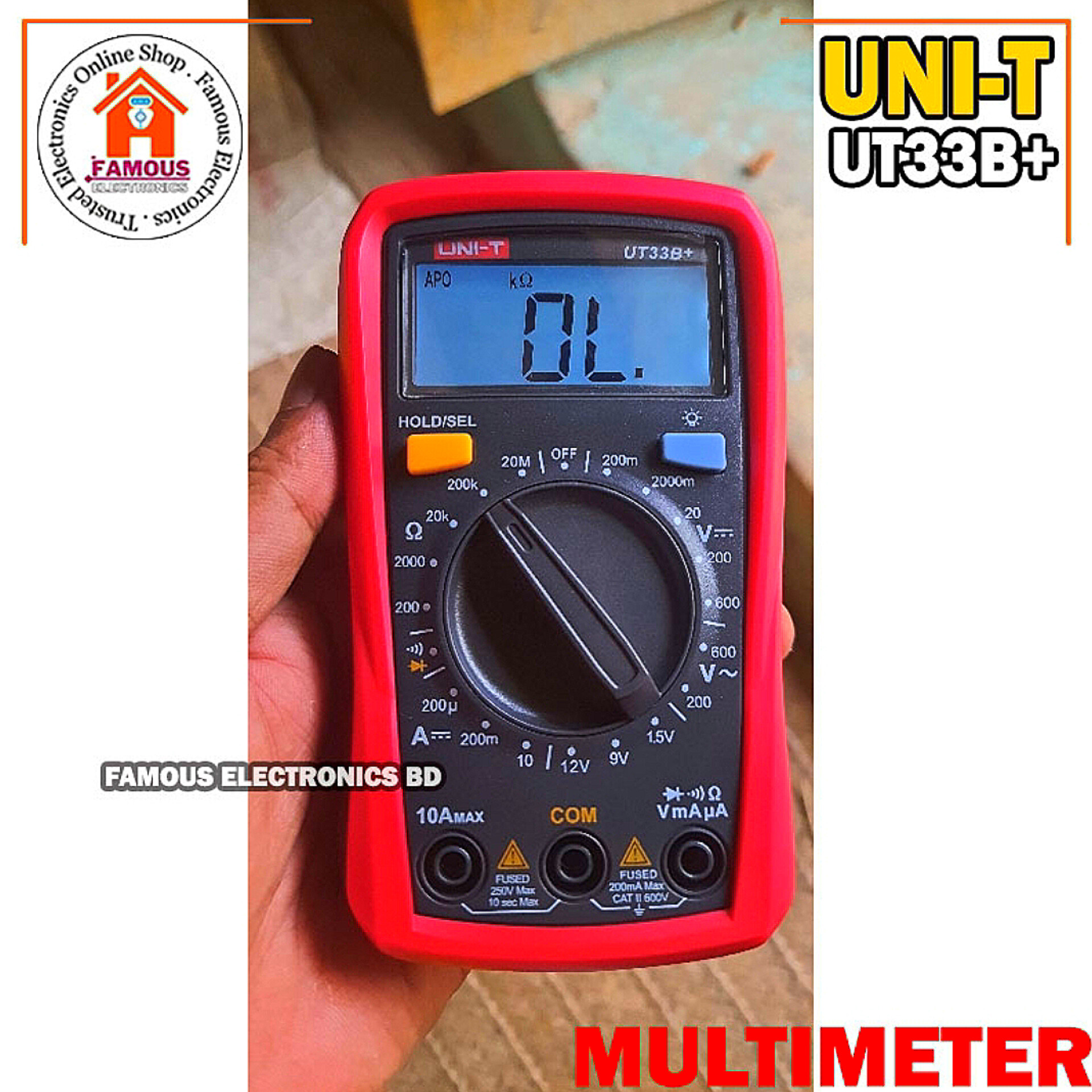 UNI-T UT33B+ Digital Multimeter AC DC Resistance Frequency Auto Range Meter_img_3