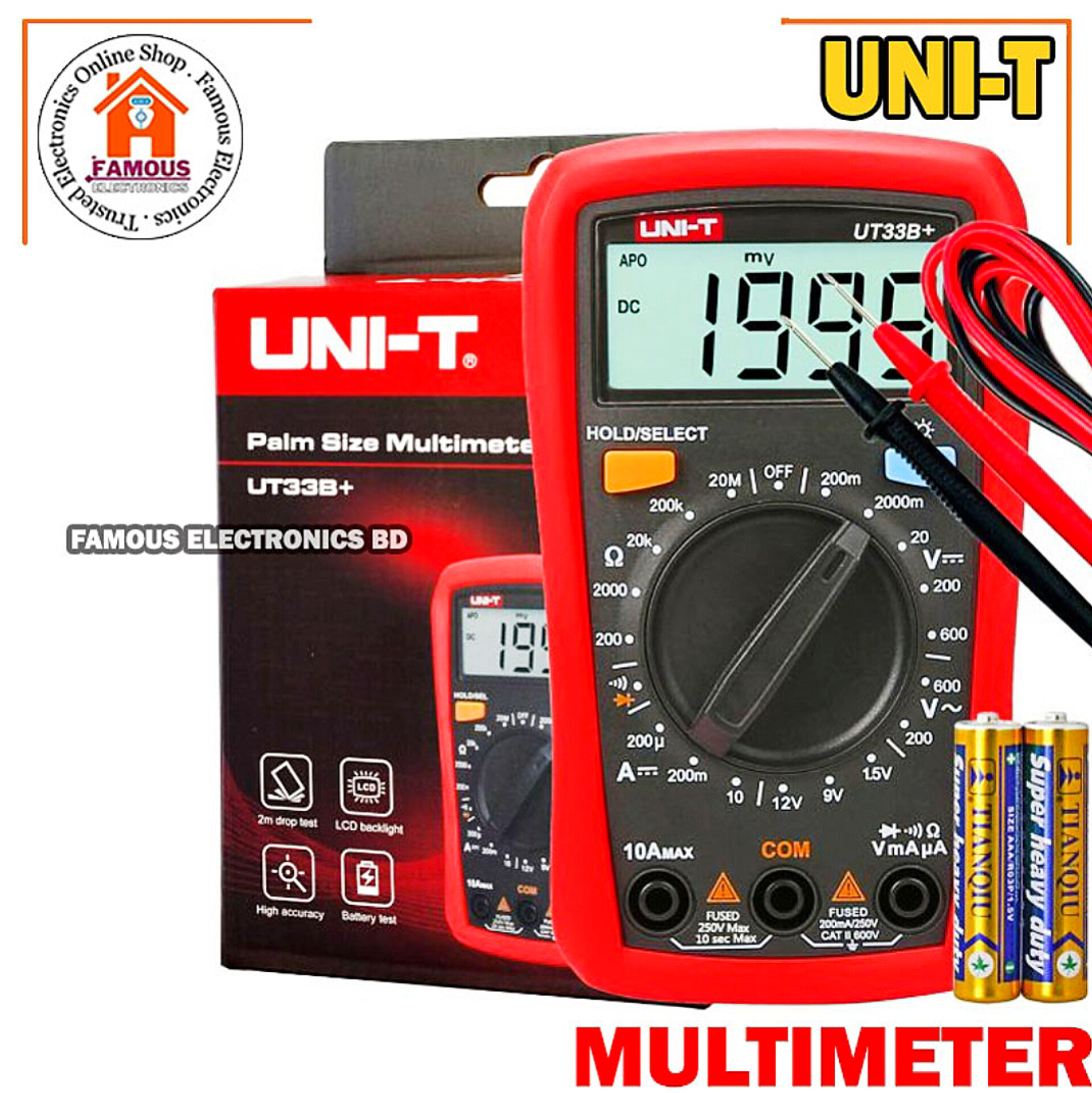 UNI-T UT33B+ Digital Multimeter AC DC Resistance Frequency Auto Range Meter_img_0