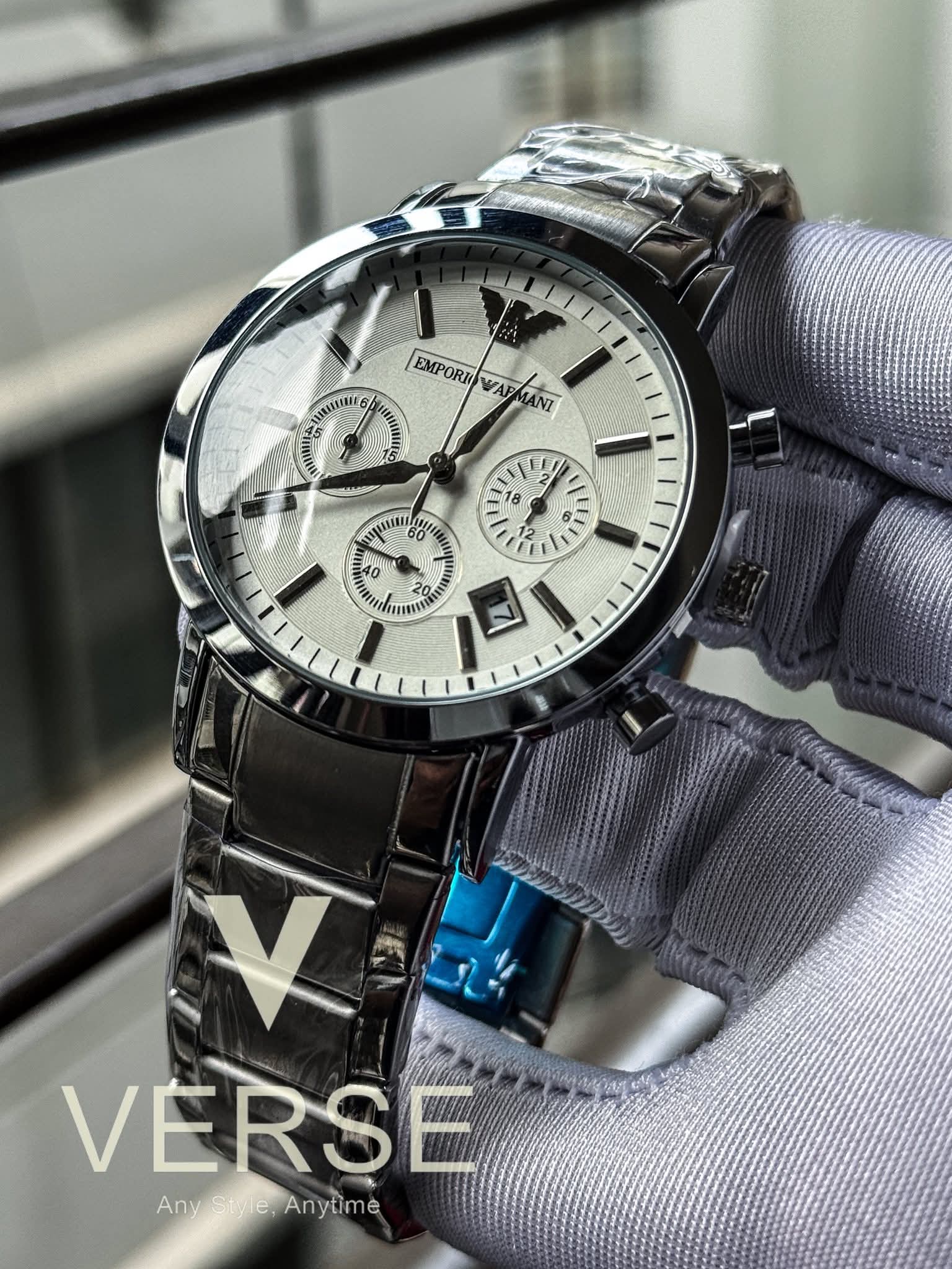 Armani Chrono chain white dial