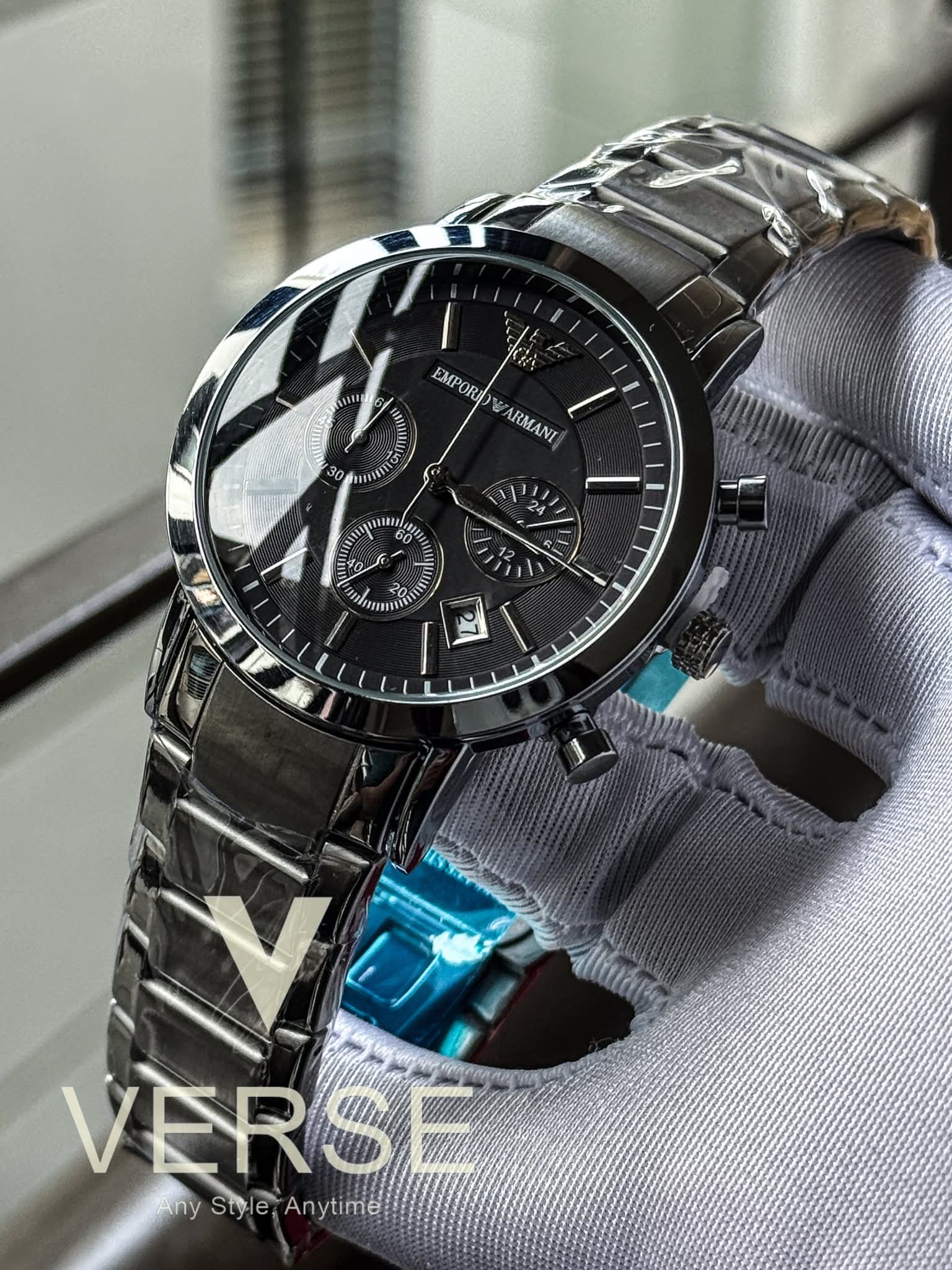 Armani Chrono chain black dial