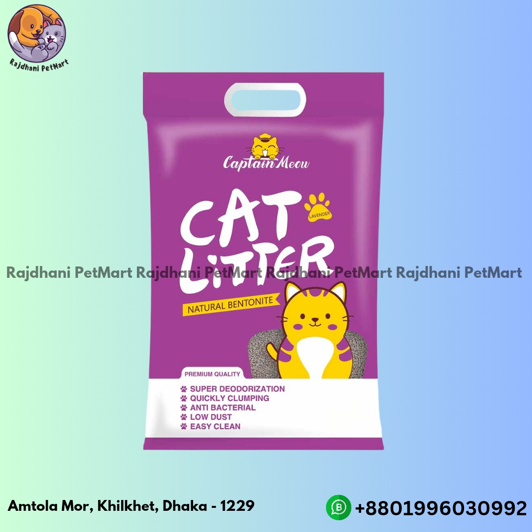 Captain Meow Natural Bentonite Levender Flavour Cat Litter 10L