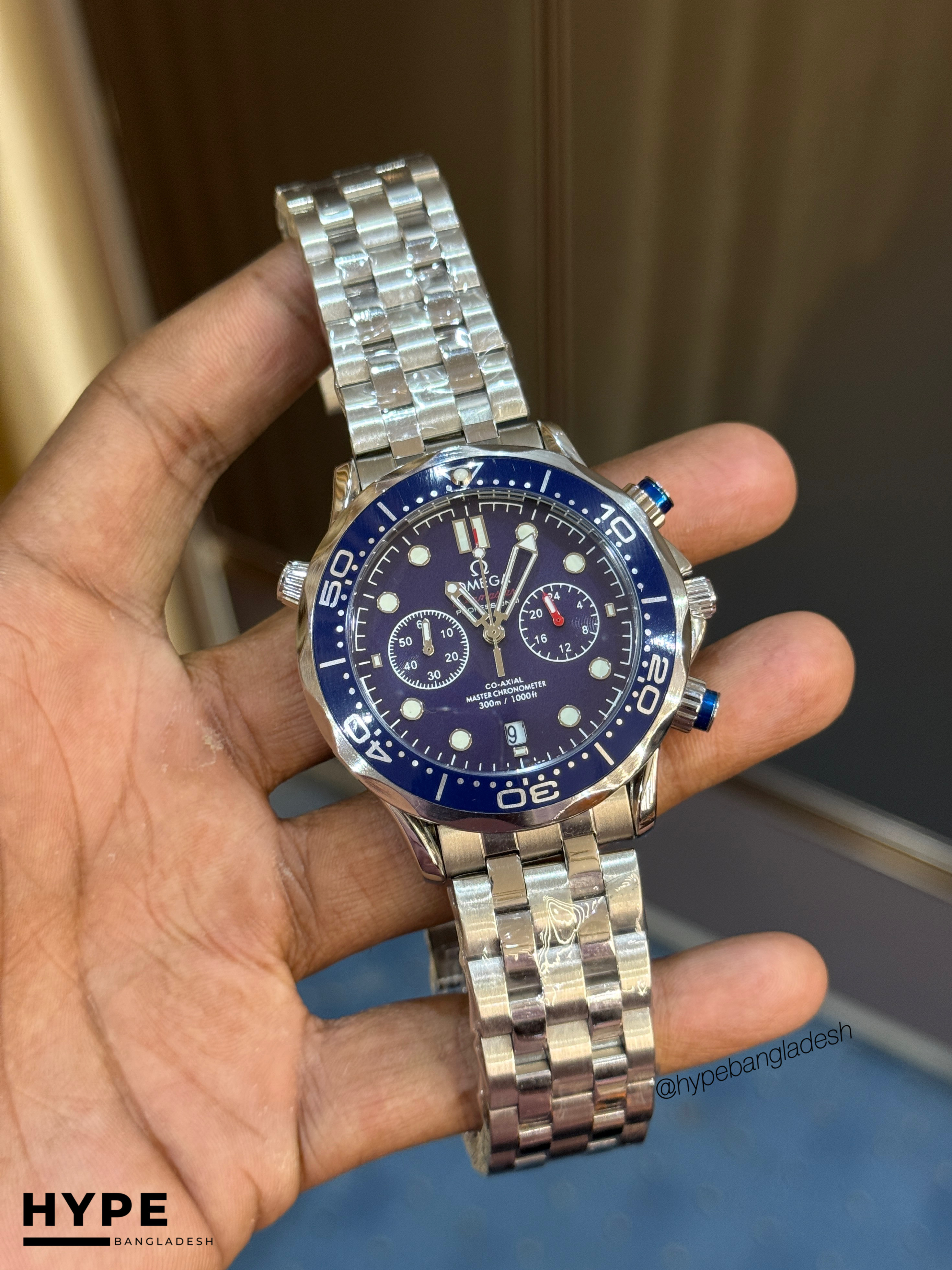 Omega Seamaster Quartz Chronograph (Blue Dial)_img_0