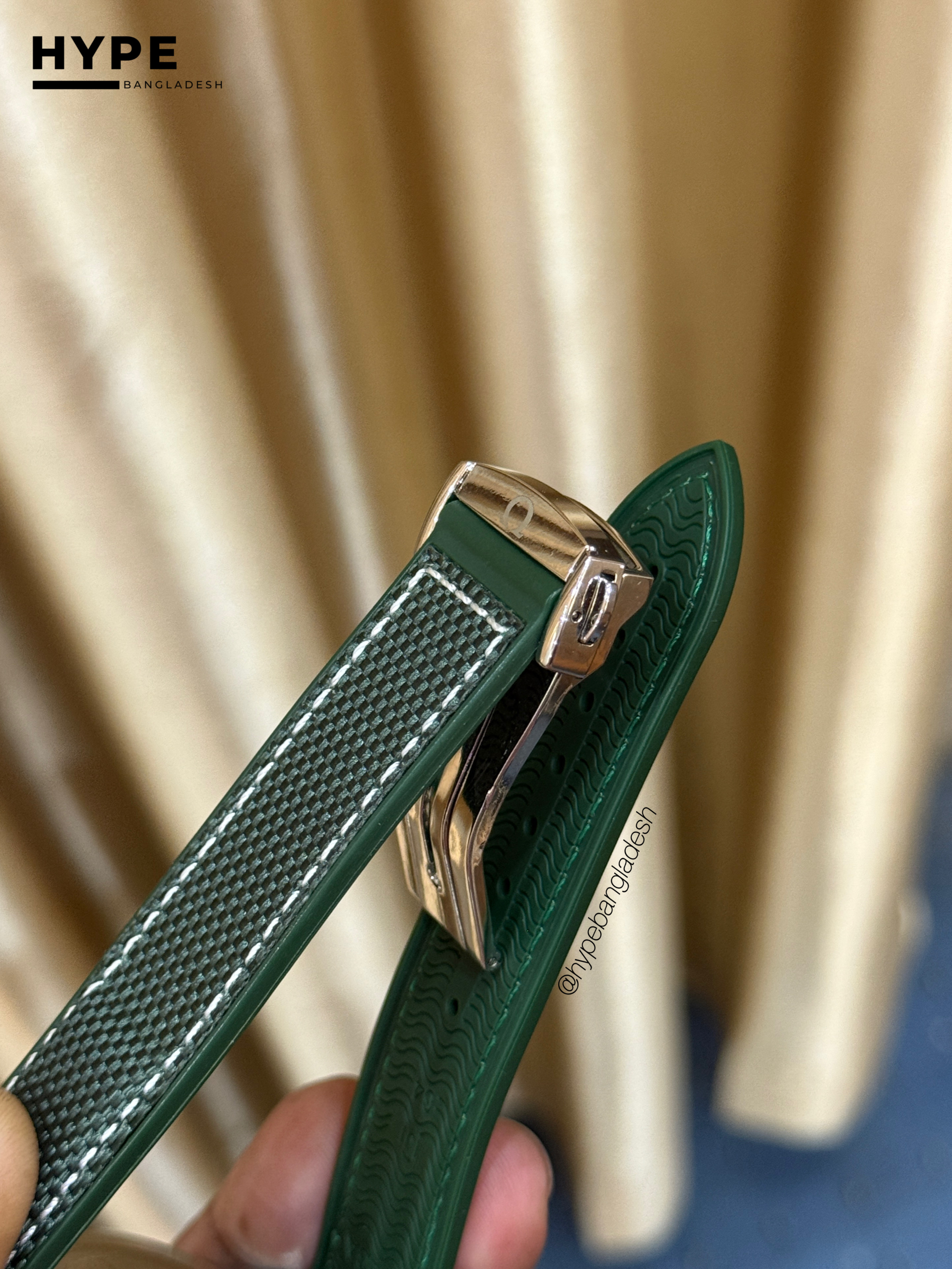 Omega Seamaster Quartz Chronograph Silicone Belt (Green)_img_3