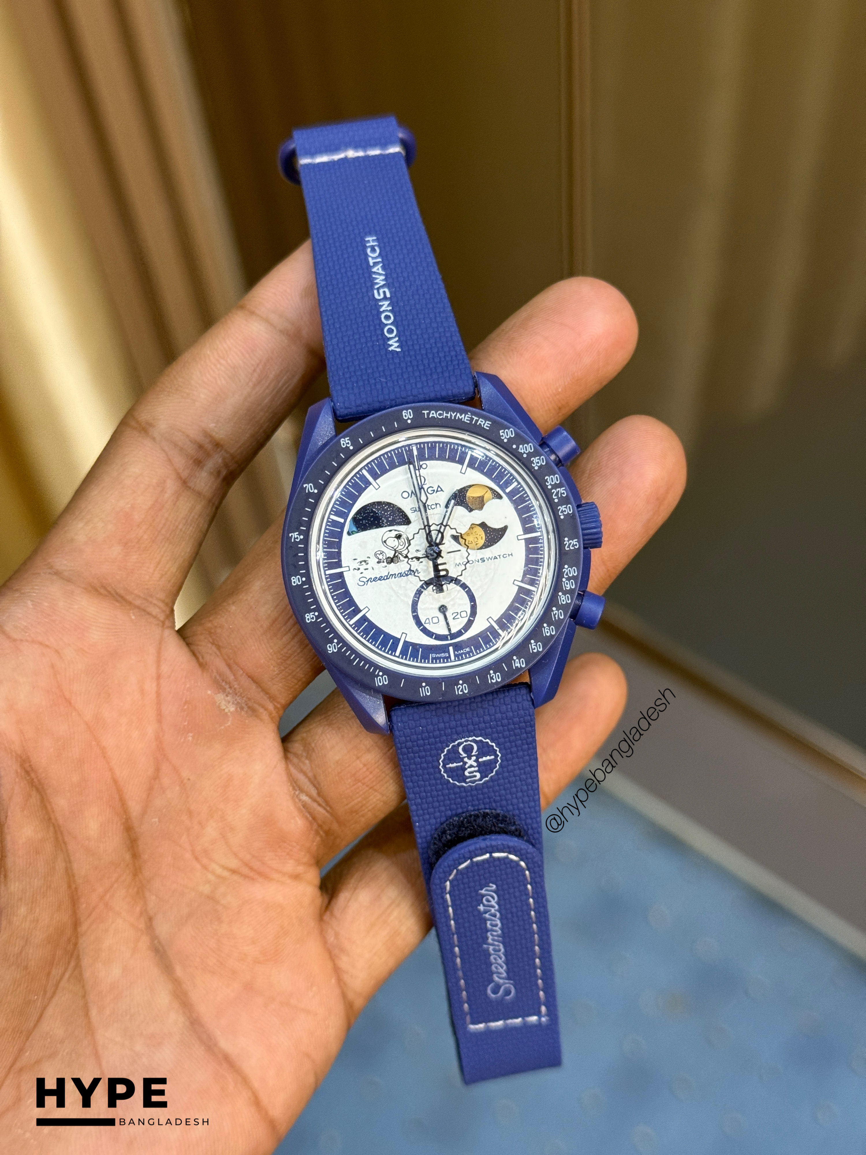 Omega Moonswatch Chronograph Rubber Belt (Blue)_img_0
