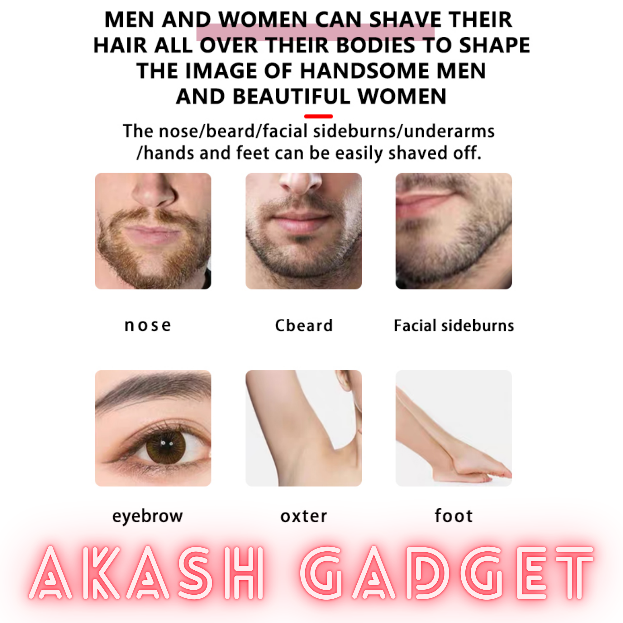 Kemei KM-1916 Multifunctional 4 in 1 Face, Eyebrow, Nose, & Lady Shaver for Women_img_7