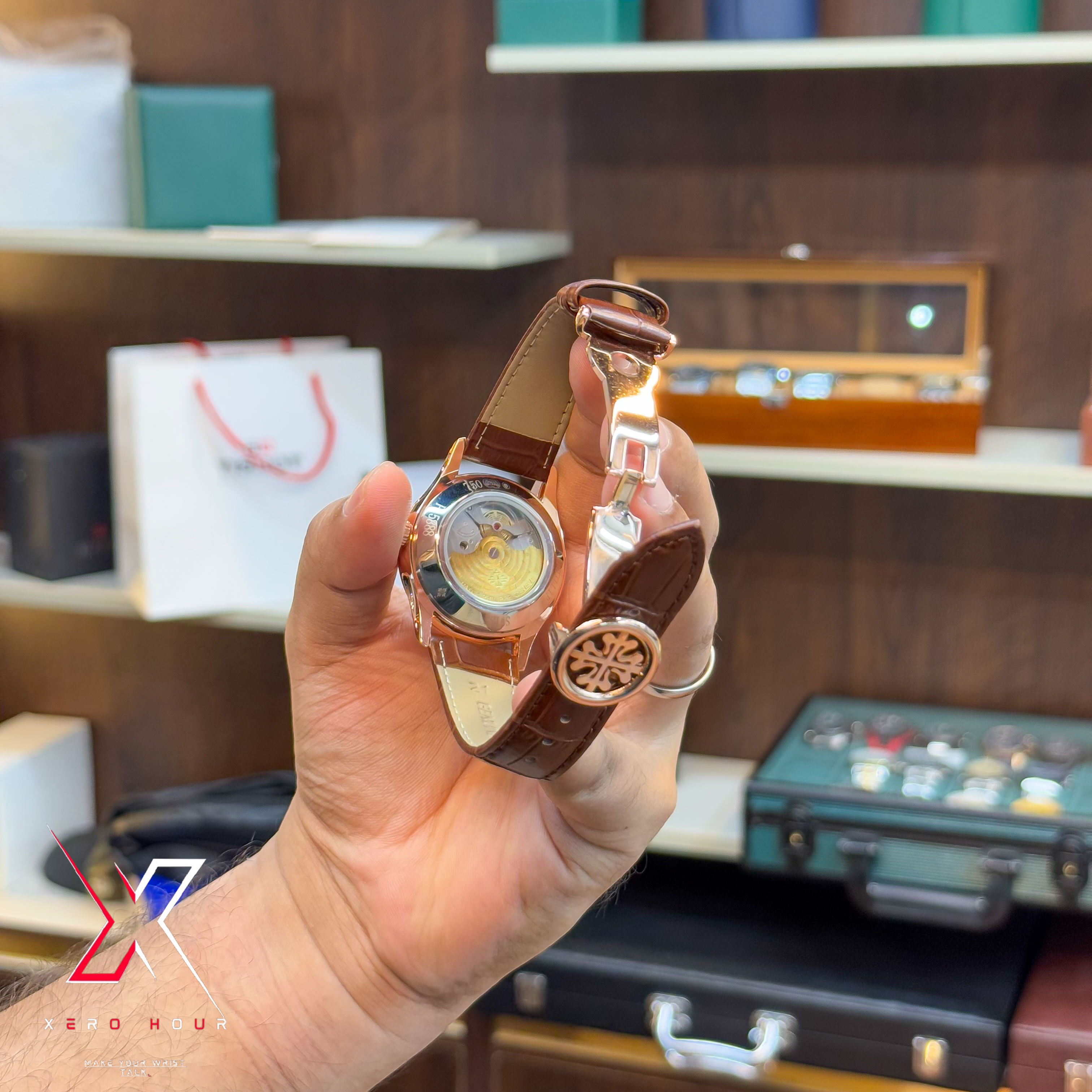 Patek Philippe Calender Perpetual | AA Grade | Brown crock Belt Gold white dial \_img_2