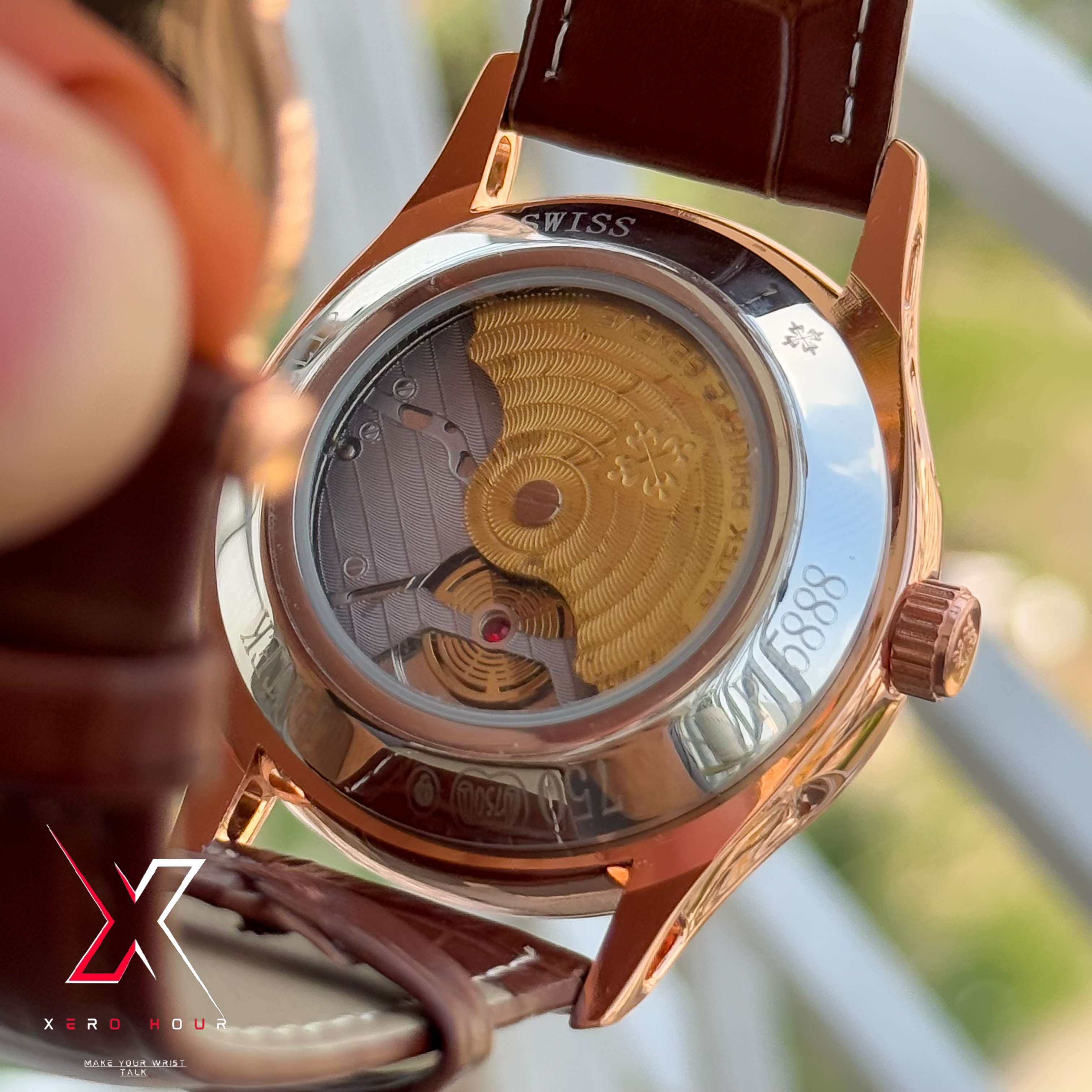 Patek Philippe Calender Perpetual | AA Grade | Brown crock Belt Gold white dial \_img_8