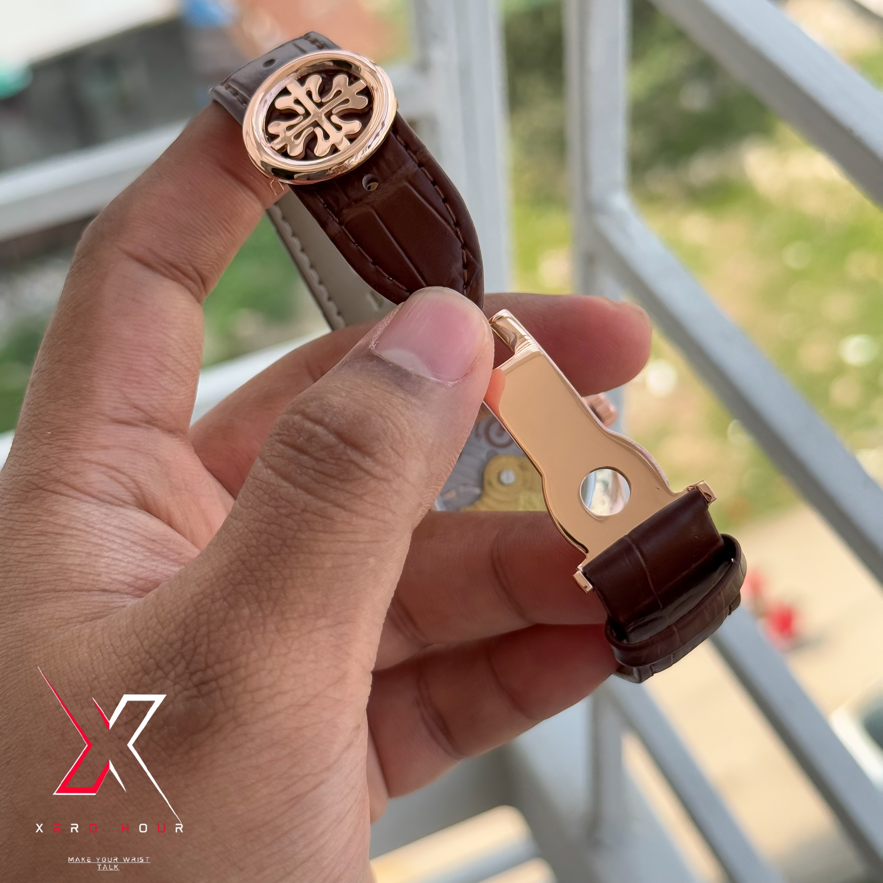 Patek Philippe Calender Perpetual | AA Grade | Brown crock Belt Gold white dial \_img_9