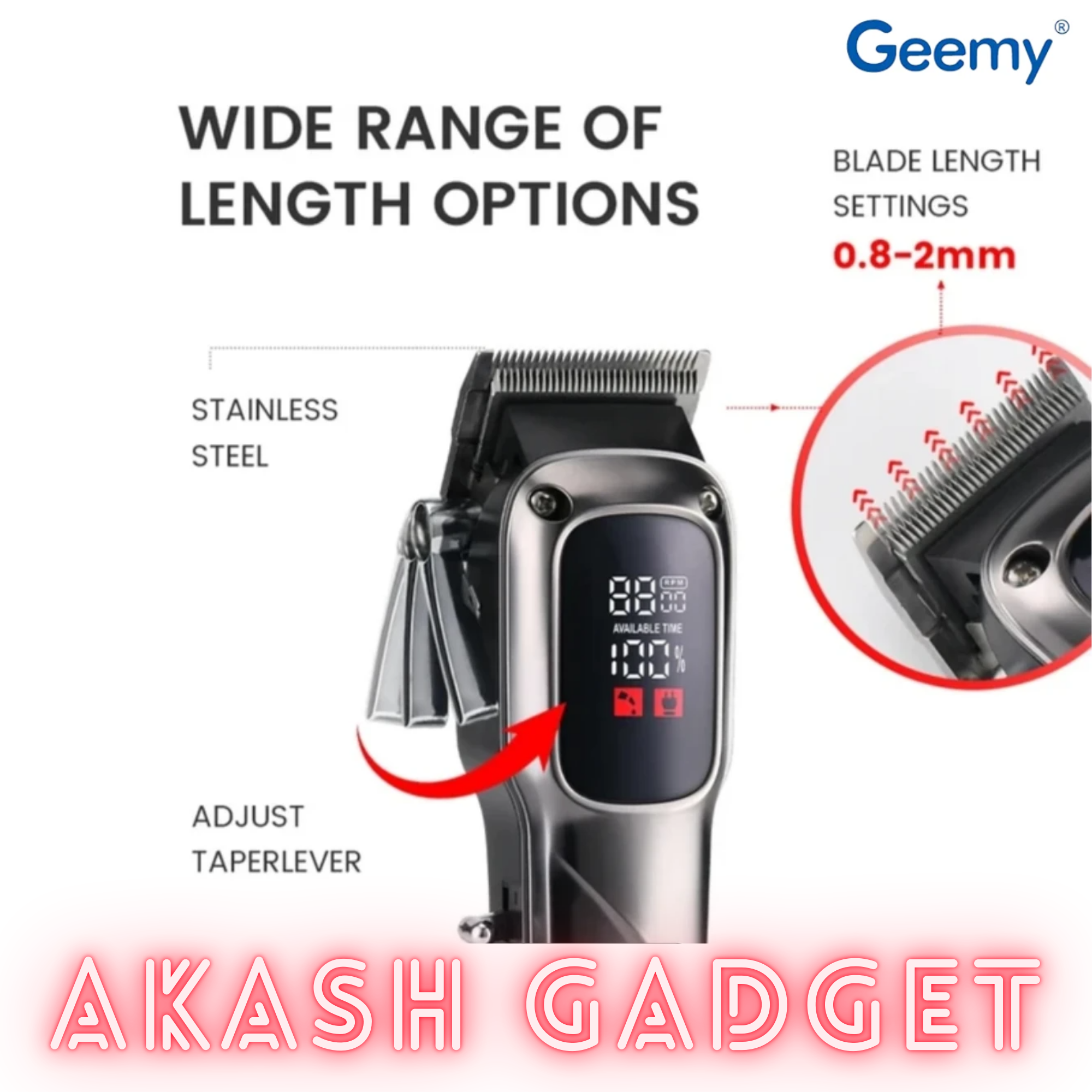 Geemy GM-8051 Rechargeable Professional Hair Clipper For Men_img_6