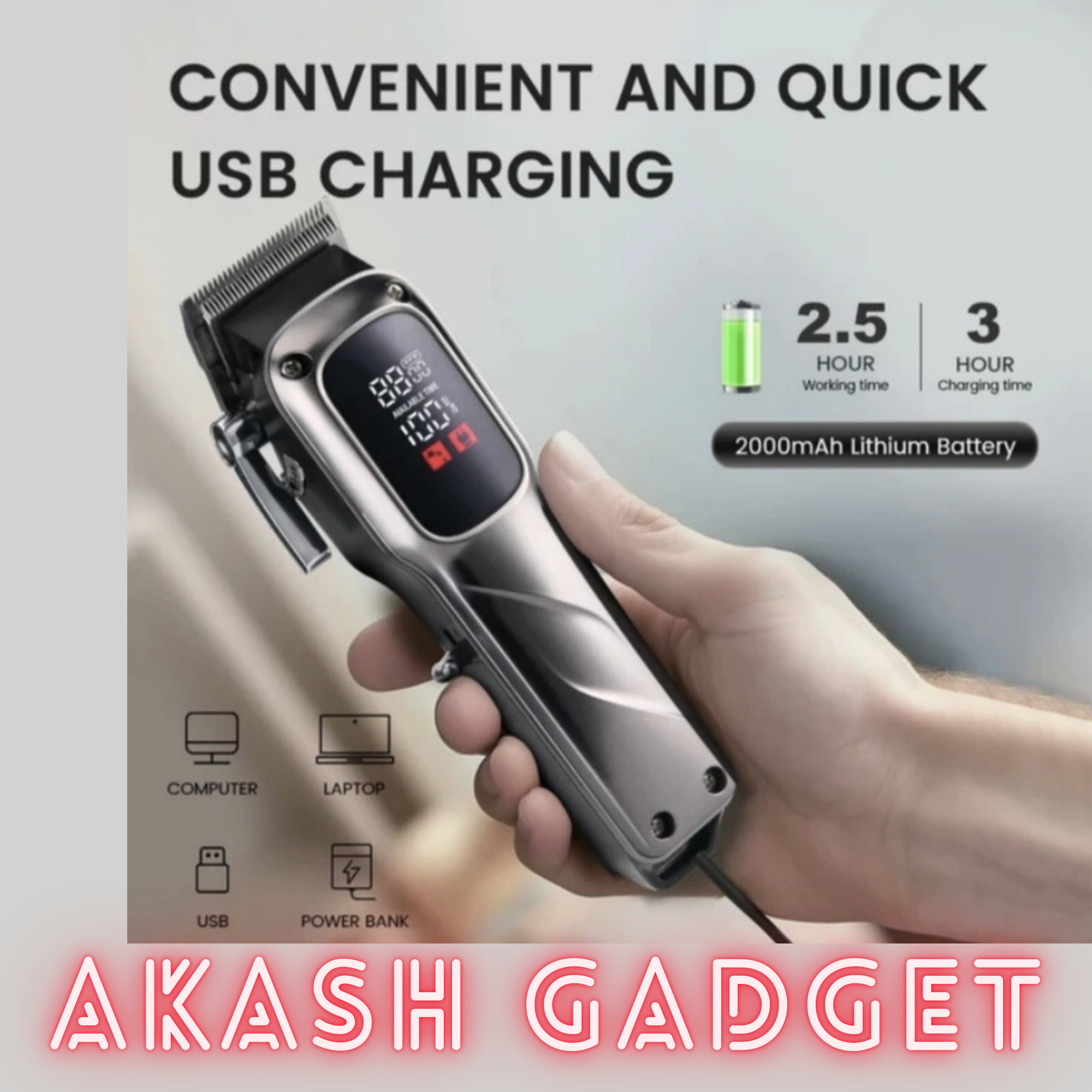 Geemy GM-8051 Rechargeable Professional Hair Clipper For Men_img_7