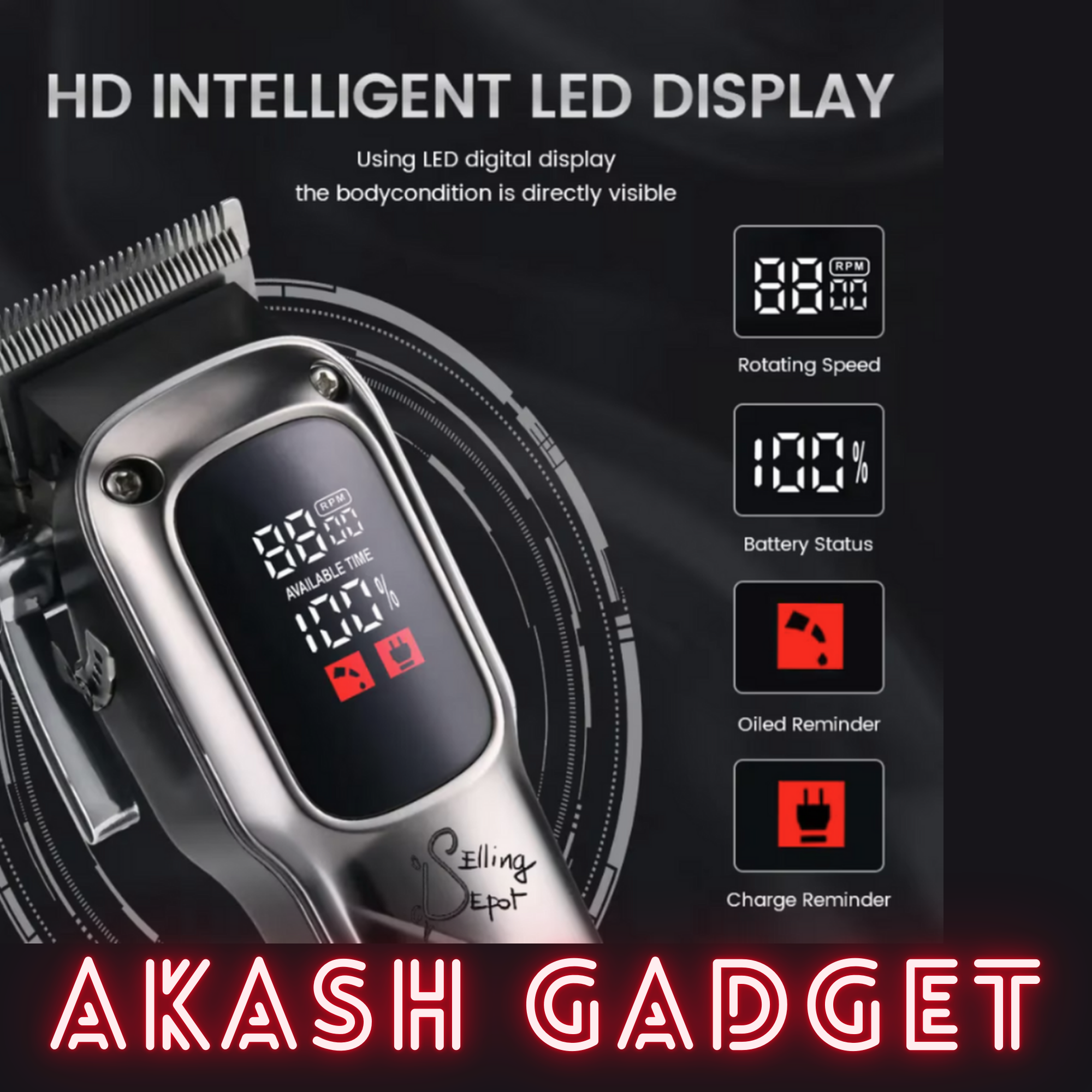 Geemy GM-8051 Rechargeable Professional Hair Clipper For Men_img_8