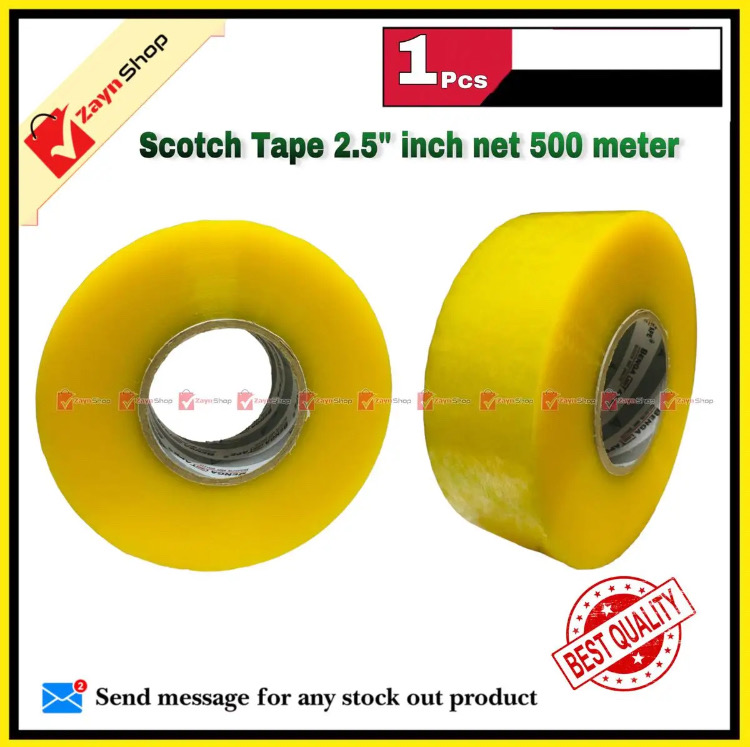 Scotch Tape 2.5 inch net 500 Meters ( Transparent ) 1pcs_img_0