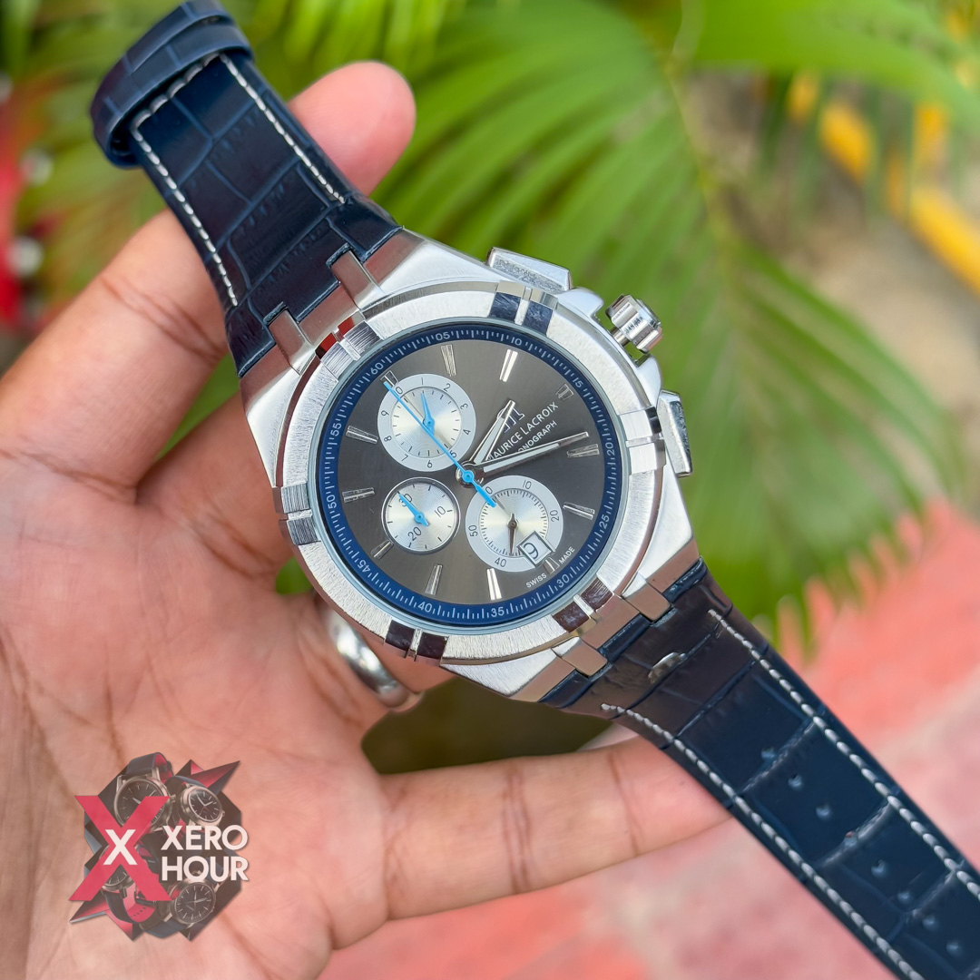 maurice lacroix | Chronograph Blue Dial | Leather Belt | AA Grade